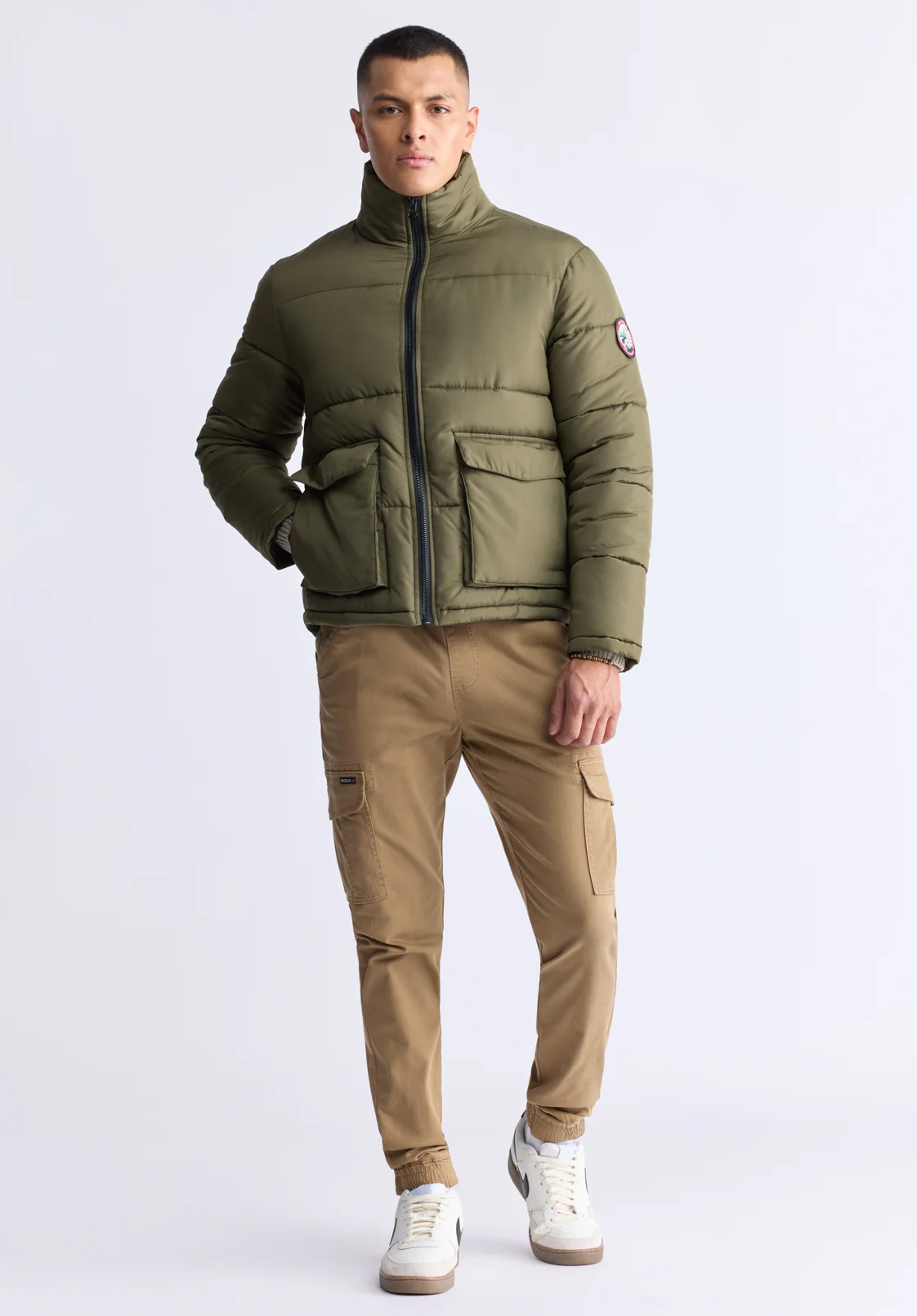 Nate Men's Zip-Up Puffer Jacket, Sphagnum - OBMFE001