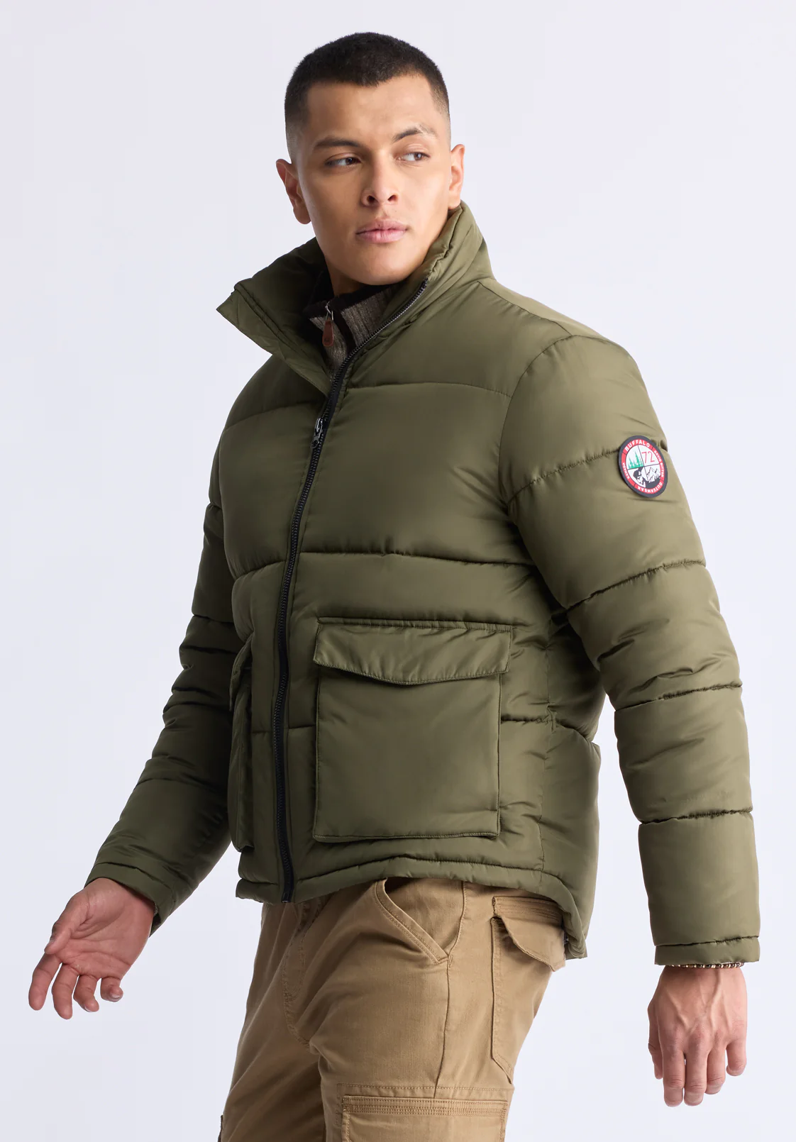 Nate Men's Zip-Up Puffer Jacket, Sphagnum - OBMFE001 - Image 2