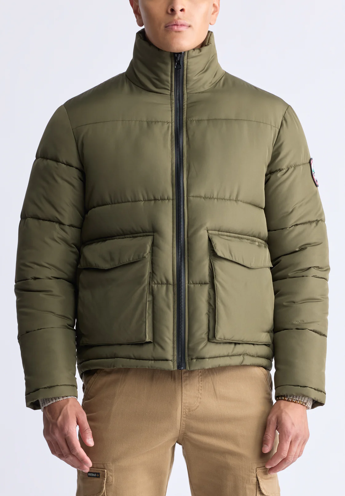 Nate Men's Zip-Up Puffer Jacket, Sphagnum - OBMFE001 - Image 4