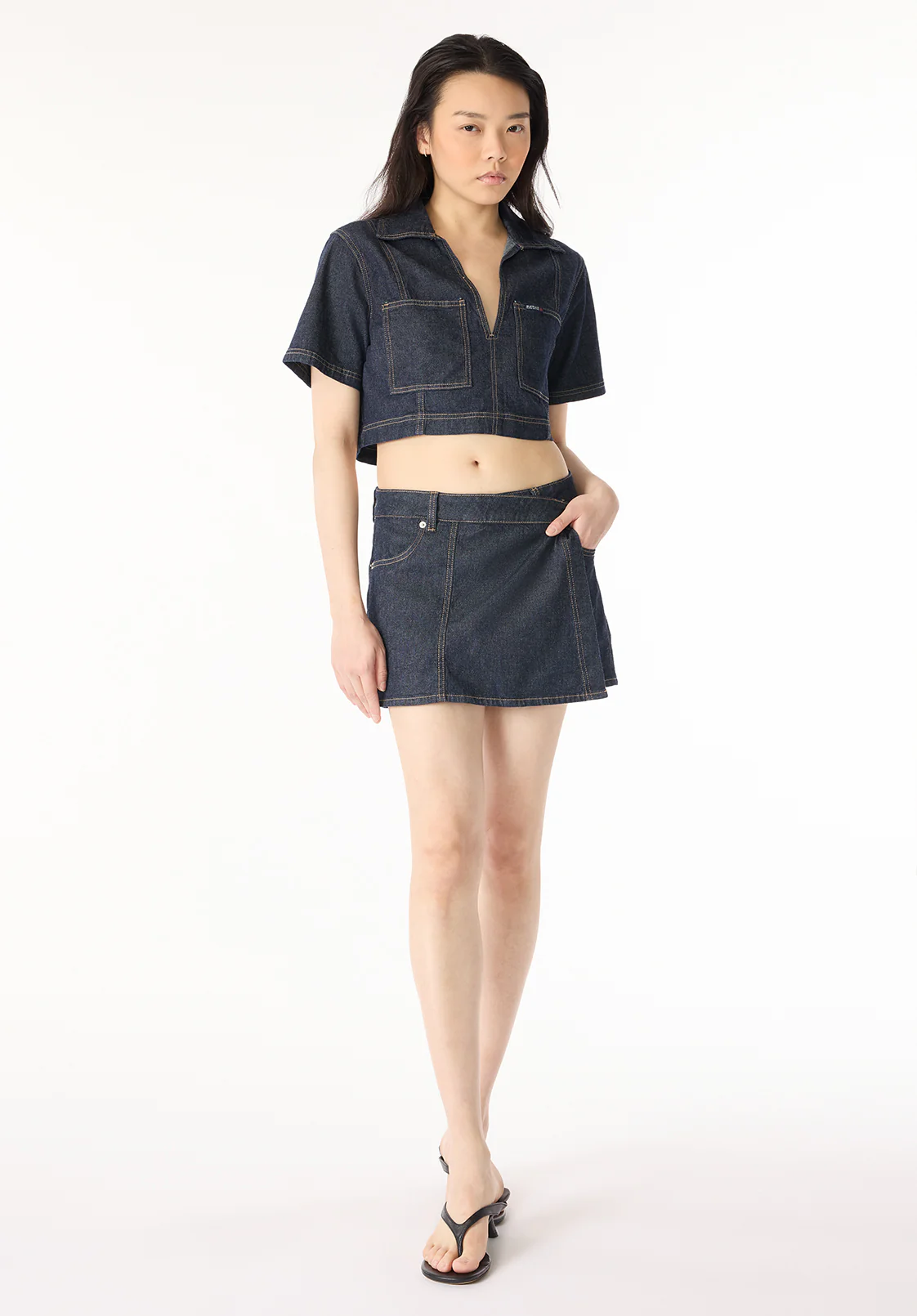 Olivia Women's Denim Skort, Rinse Wash - BL16017