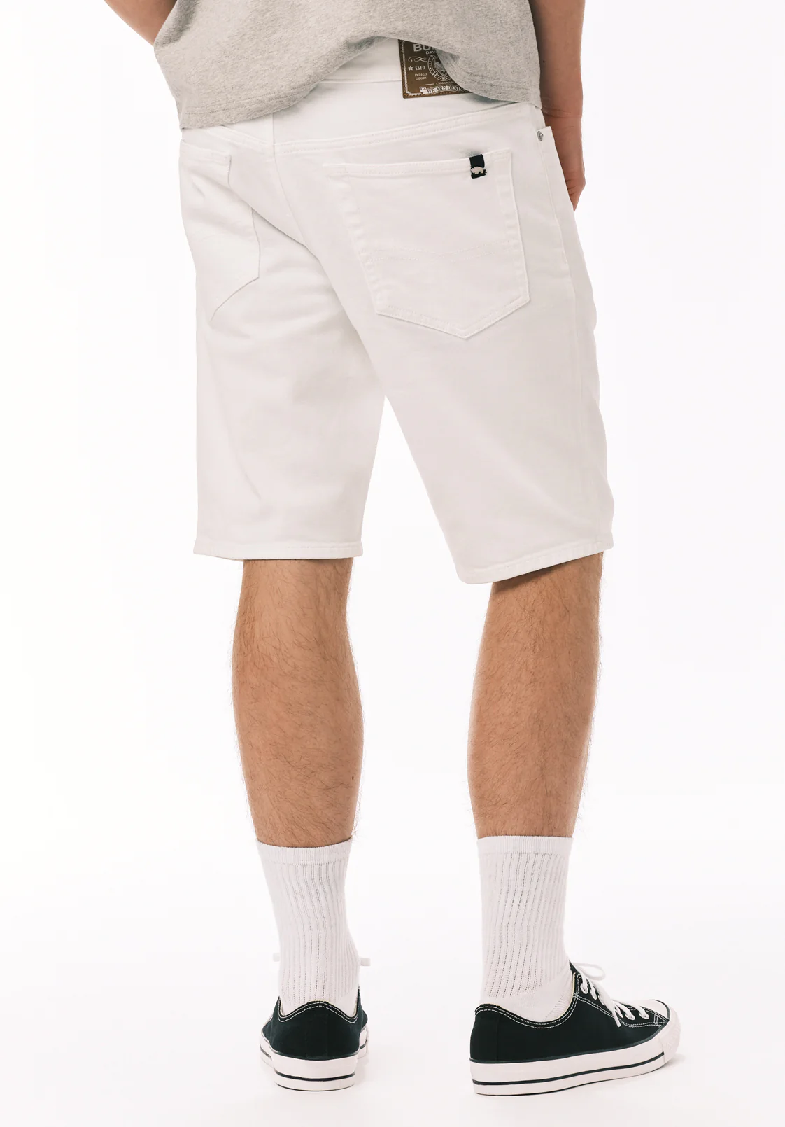 Parker Men's Slim Denim Shorts, Pure White - BM22775 - Image 4