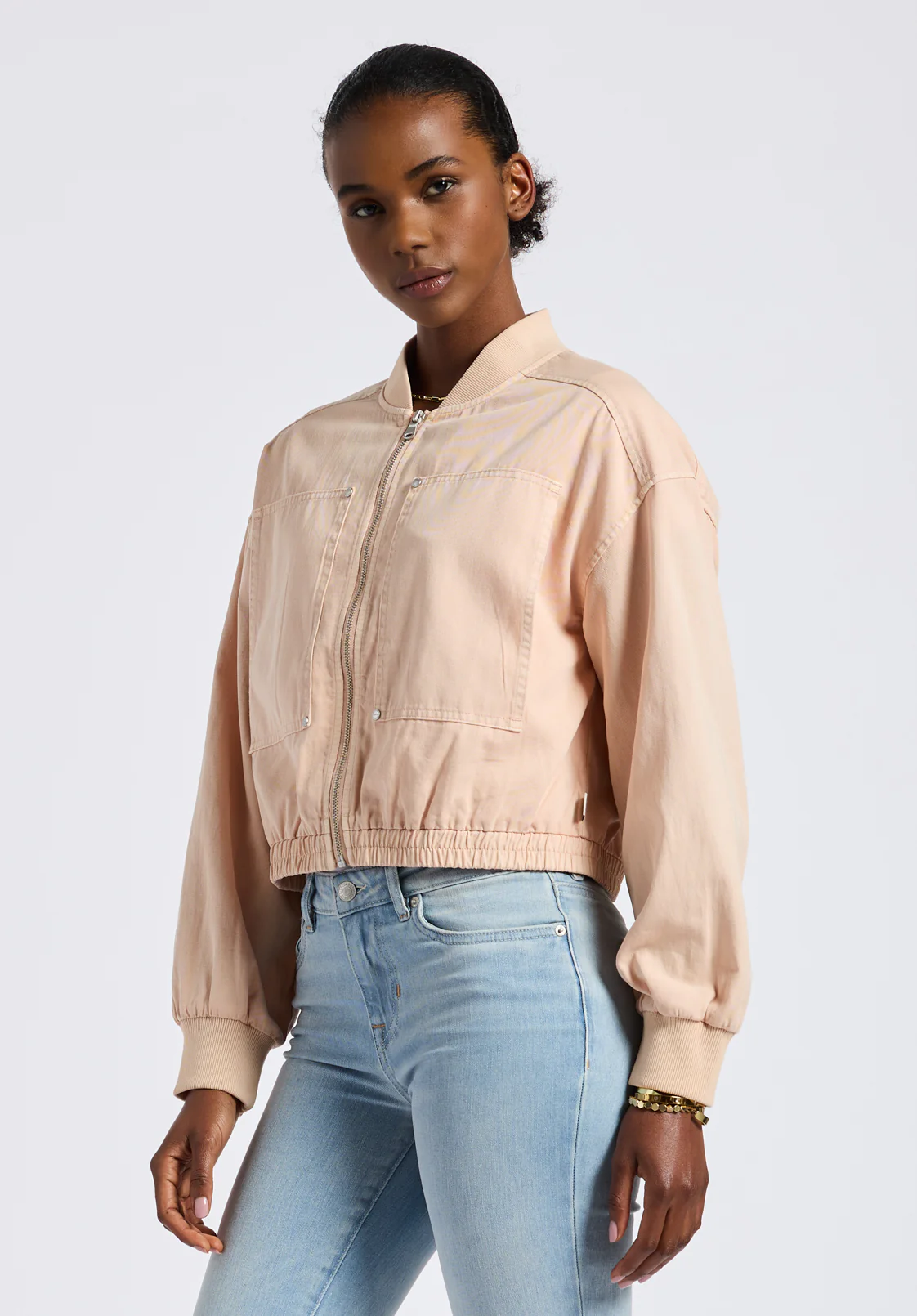 Pyper Women's Cropped Bomber Jacket, Cameo Rose - JK0044P - Image 3