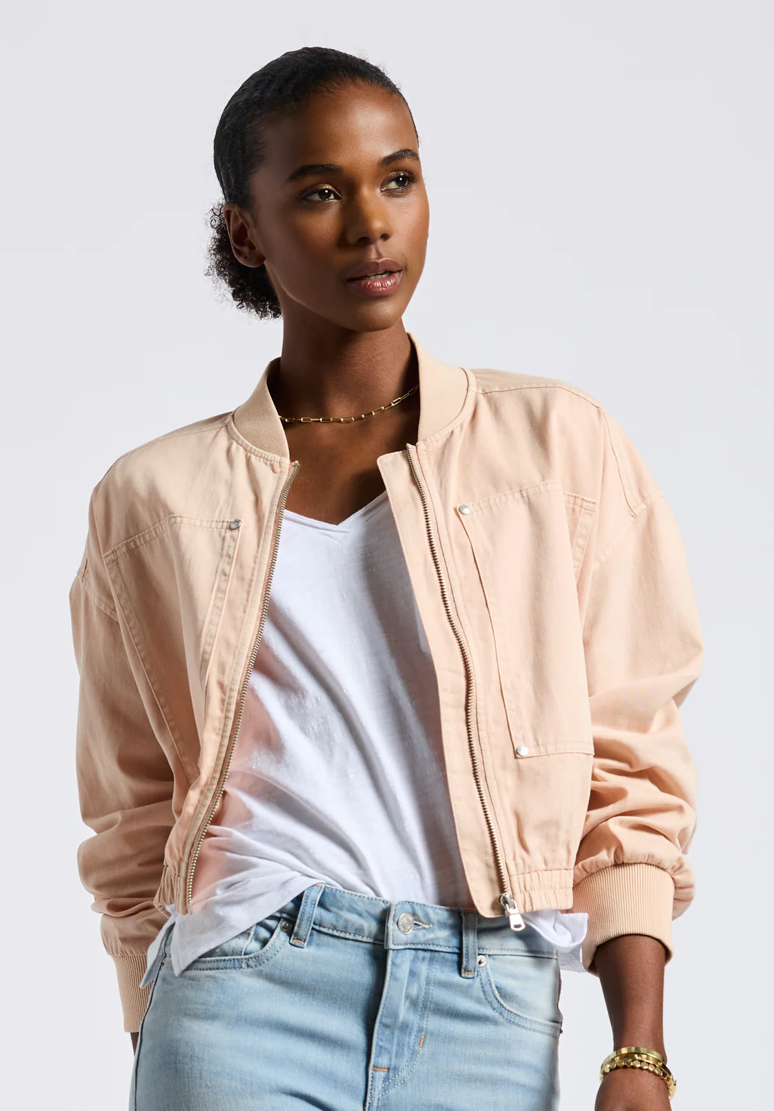 Pyper Women's Cropped Bomber Jacket, Cameo Rose - JK0044P - Image 5