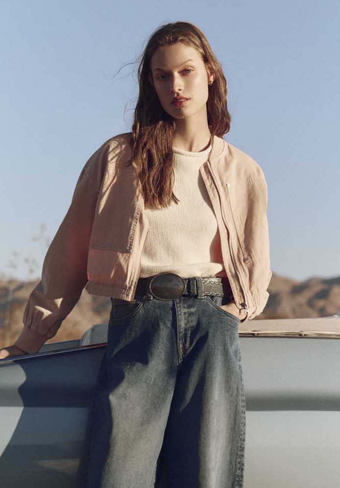 Pyper Women's Cropped Bomber Jacket, Cameo Rose - JK0044P - Image 7
