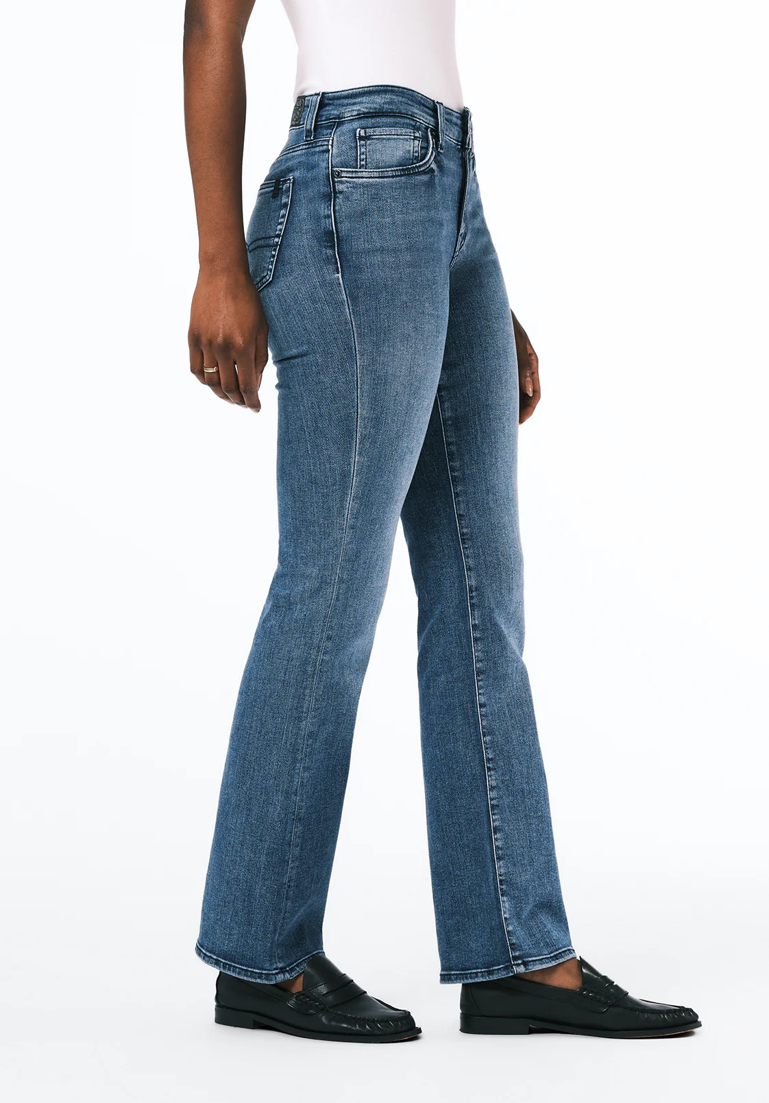 Queen Women's Mid Rise Bootcut Jeans, Whiskered and Sanded - BL15831 - Image 3