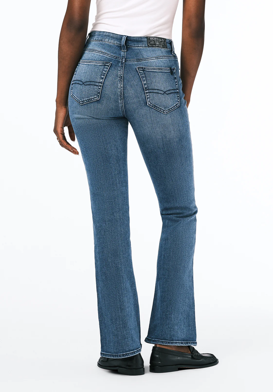 Queen Women's Mid Rise Bootcut Jeans, Whiskered and Sanded - BL15831 - Image 4