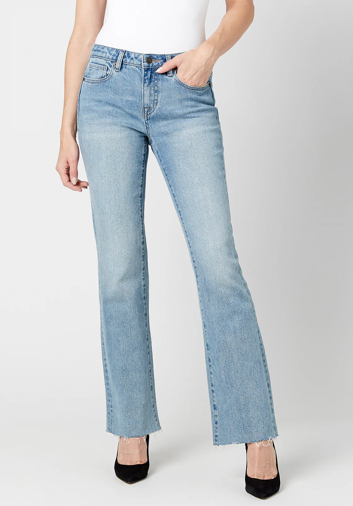 Queen Women's Mid Rise Bootcut Jeans, Vintage Sanded - BL15857 - Image 7
