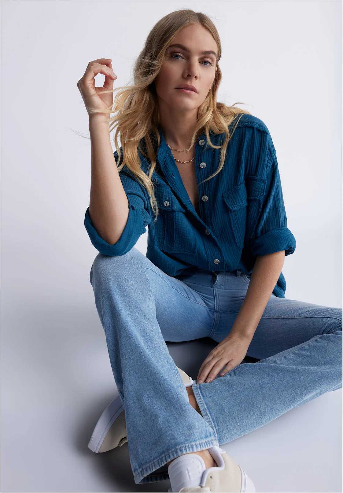 Queen Women's Mid Rise Bootcut Jeans, Vintage And Veined - BL15872 - Image 5