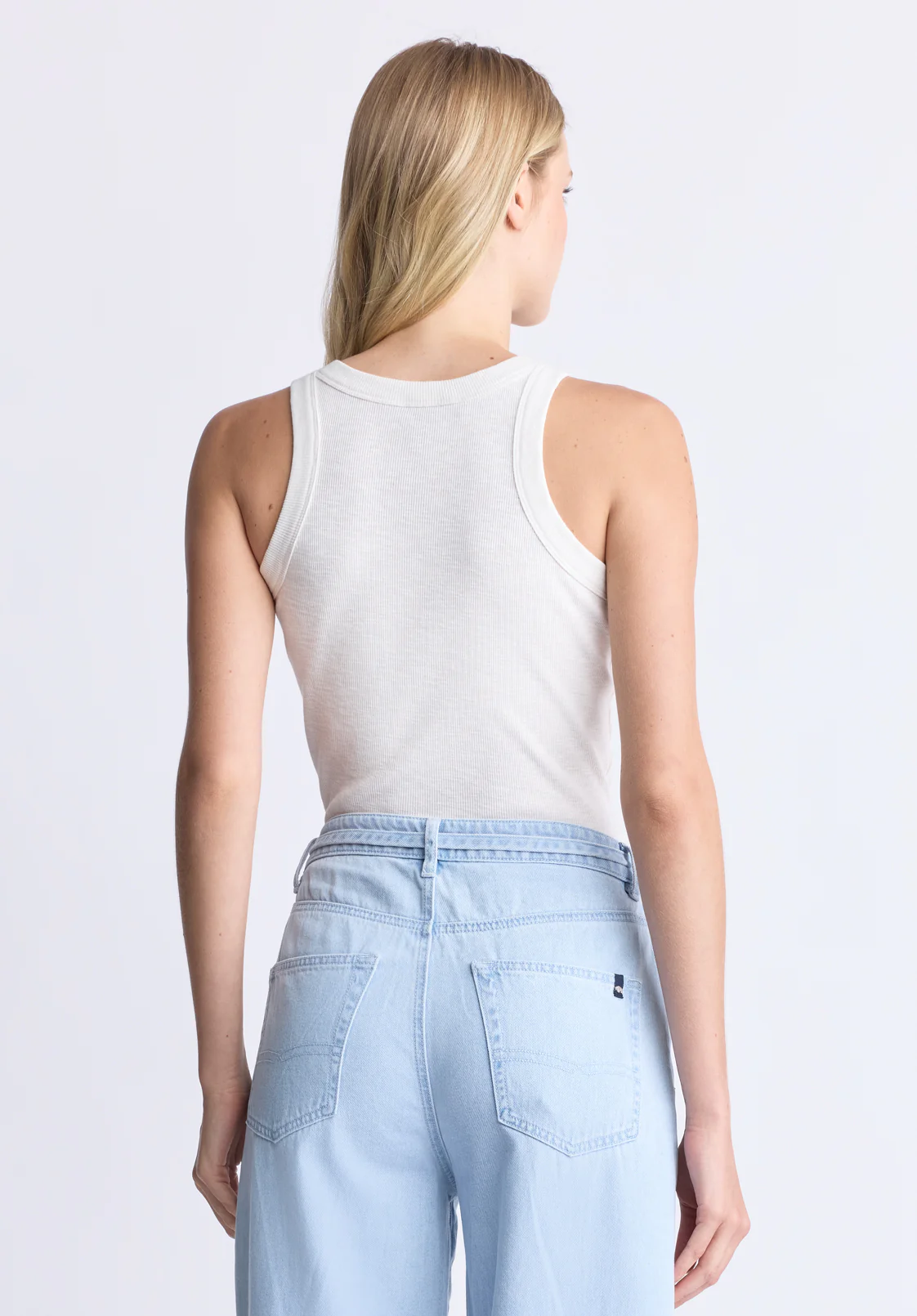 Regine Women's Ribbed Tank Top, Cloud Dancer - KT0119H - Image 4
