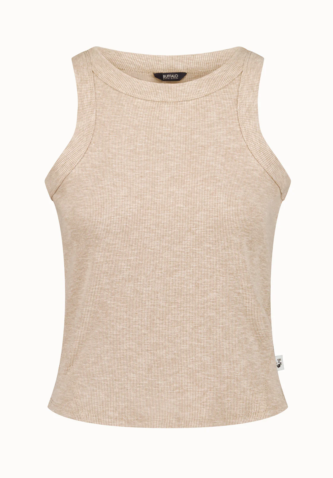 Regine Women's Ribbed Tank Top, Flax - KT0119H - Image 5