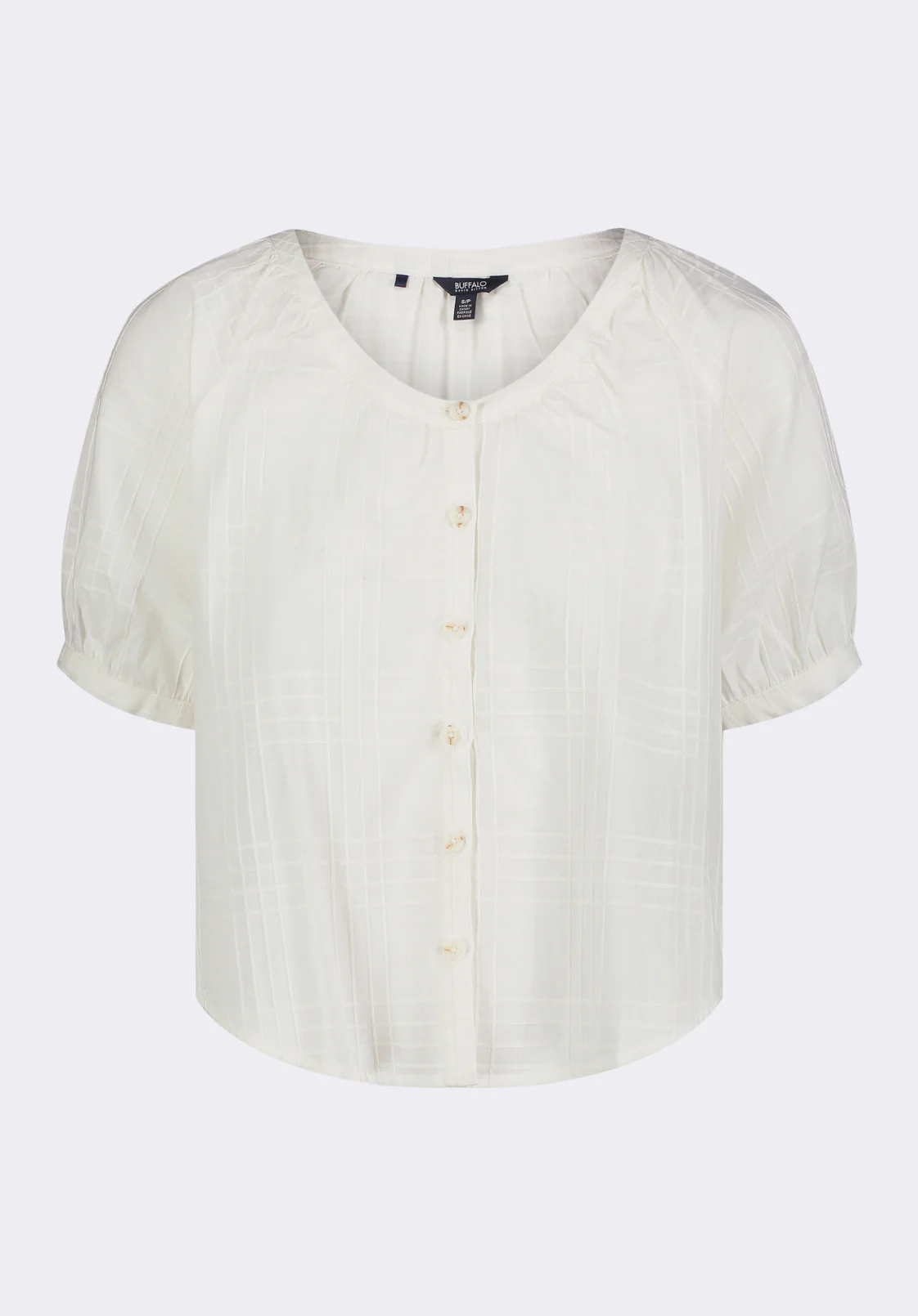 Saarik Women's Puff Sleeve Textured Blouse, White - WT0153P - Image 5