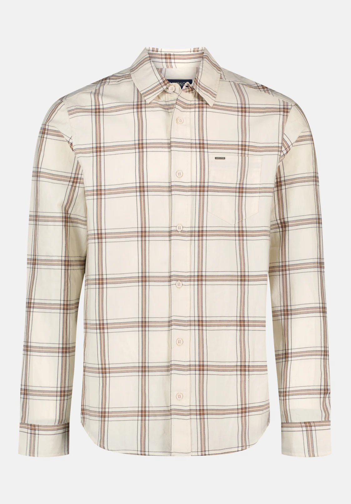 Sago Men's Long Sleeve Plaid Shirt, Buttercream - BM24689 - Image 5