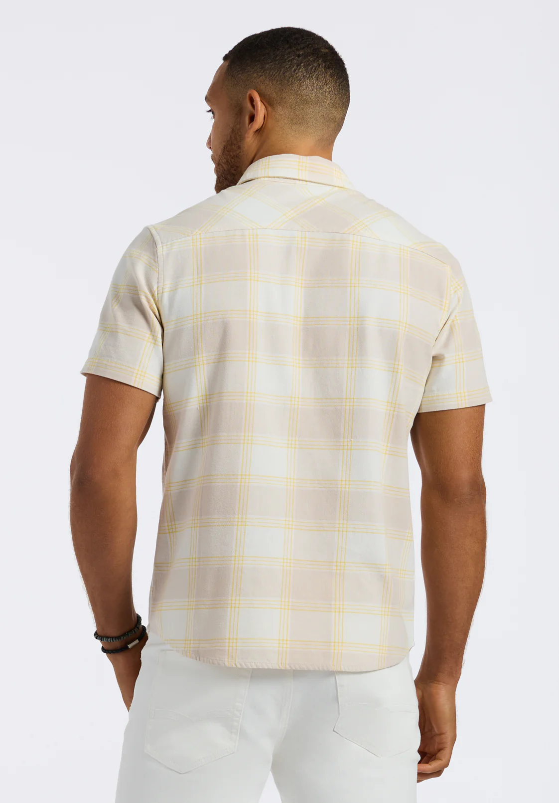 Sierra Men's Long Sleeve Plaid Shirt, Milk - BM24553 - Image 4