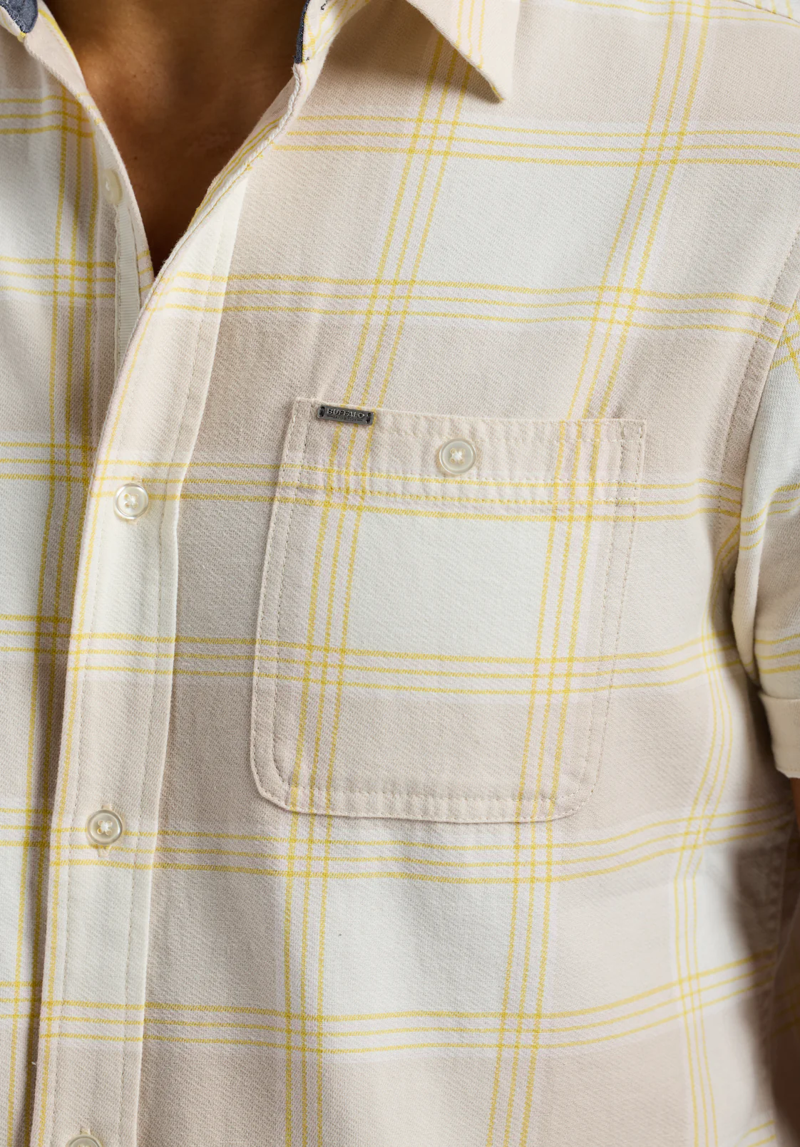 Sierra Men's Long Sleeve Plaid Shirt, Milk - BM24553 - Image 5