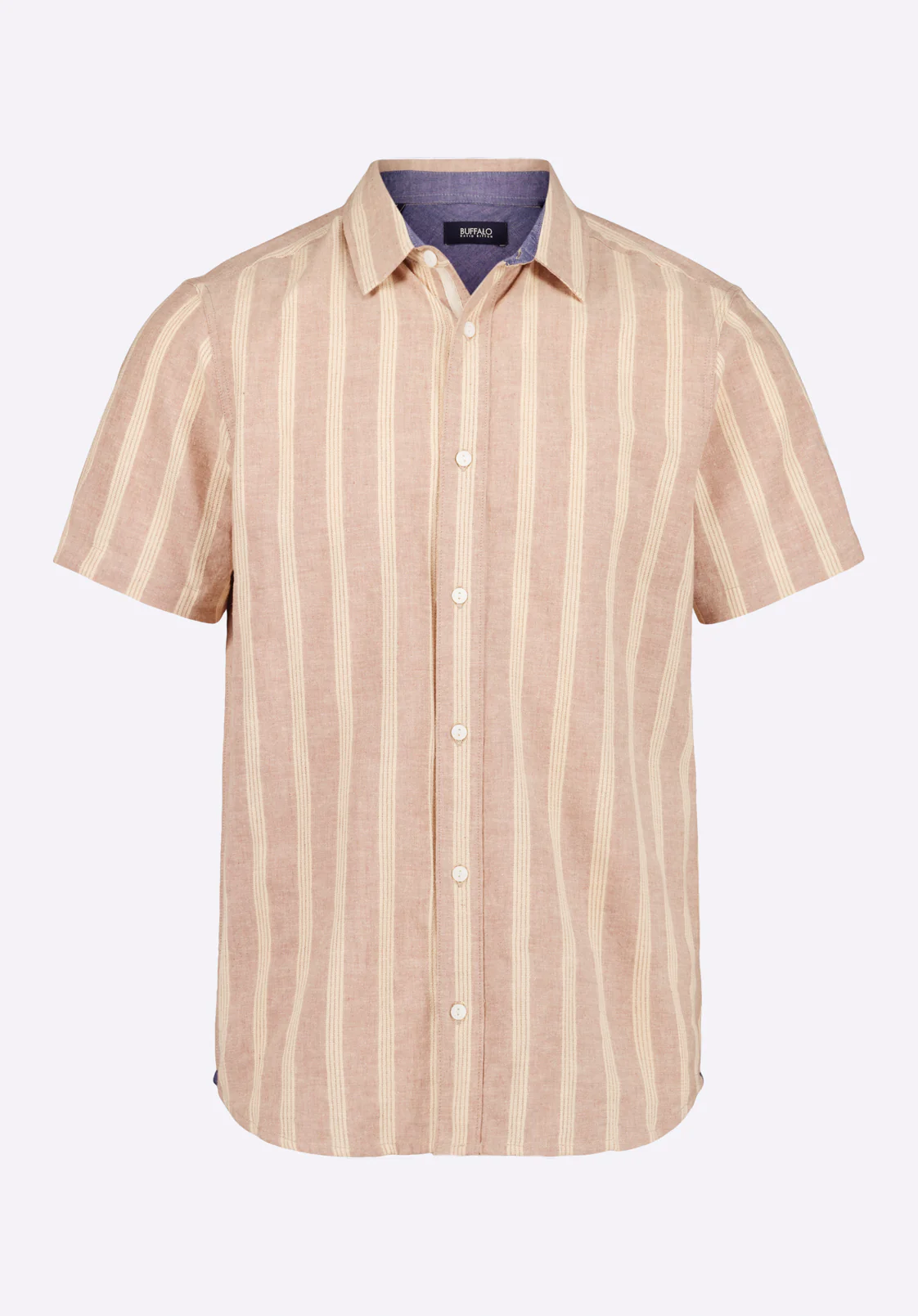 Sagrino Men's Short Sleeve Striped Shirt, Woodsmoke - BM24564 - Image 5