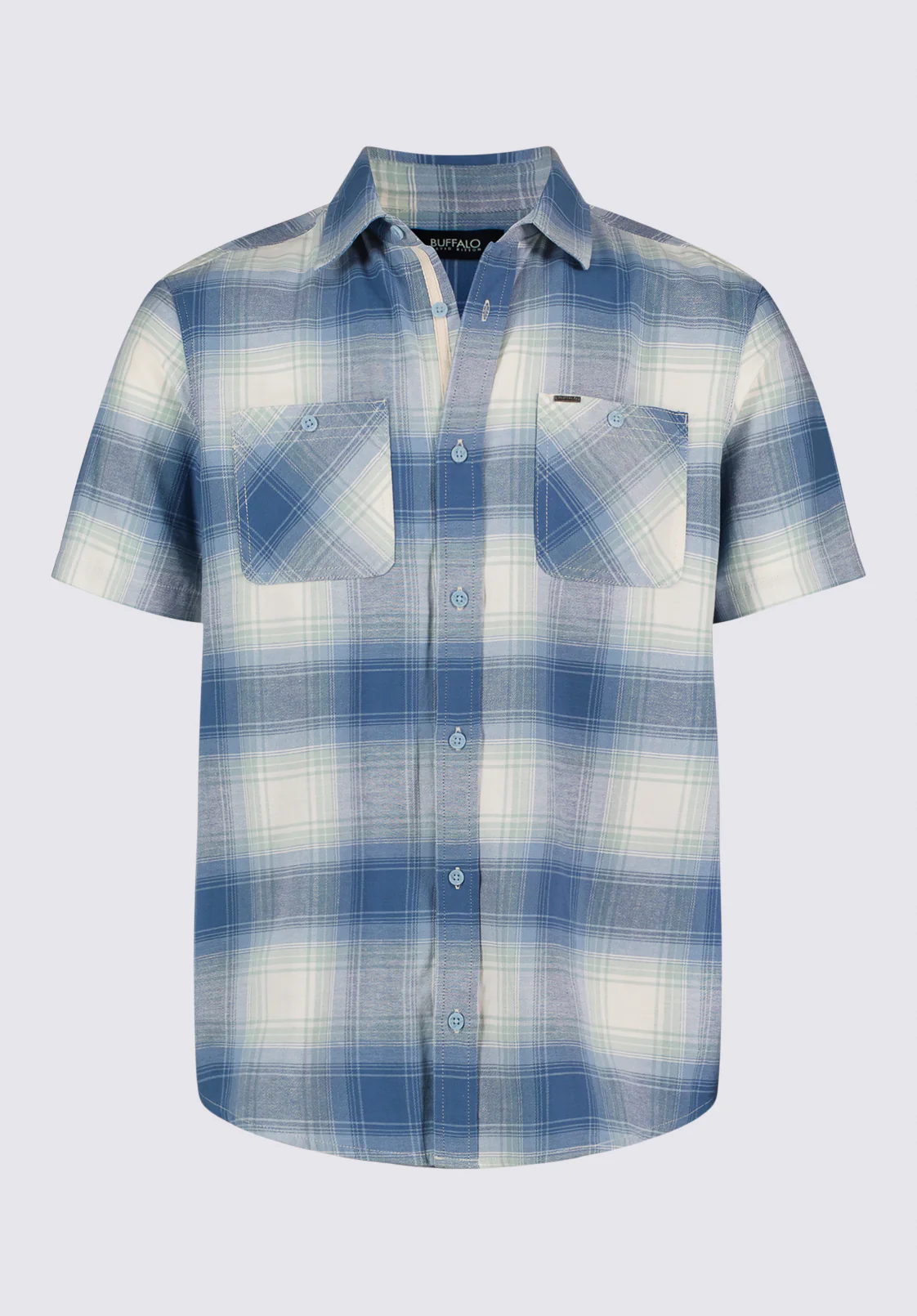 Sagrino Men's Short Sleeve Plaid Shirt, Moonlight Blue - BM24618 - Image 6