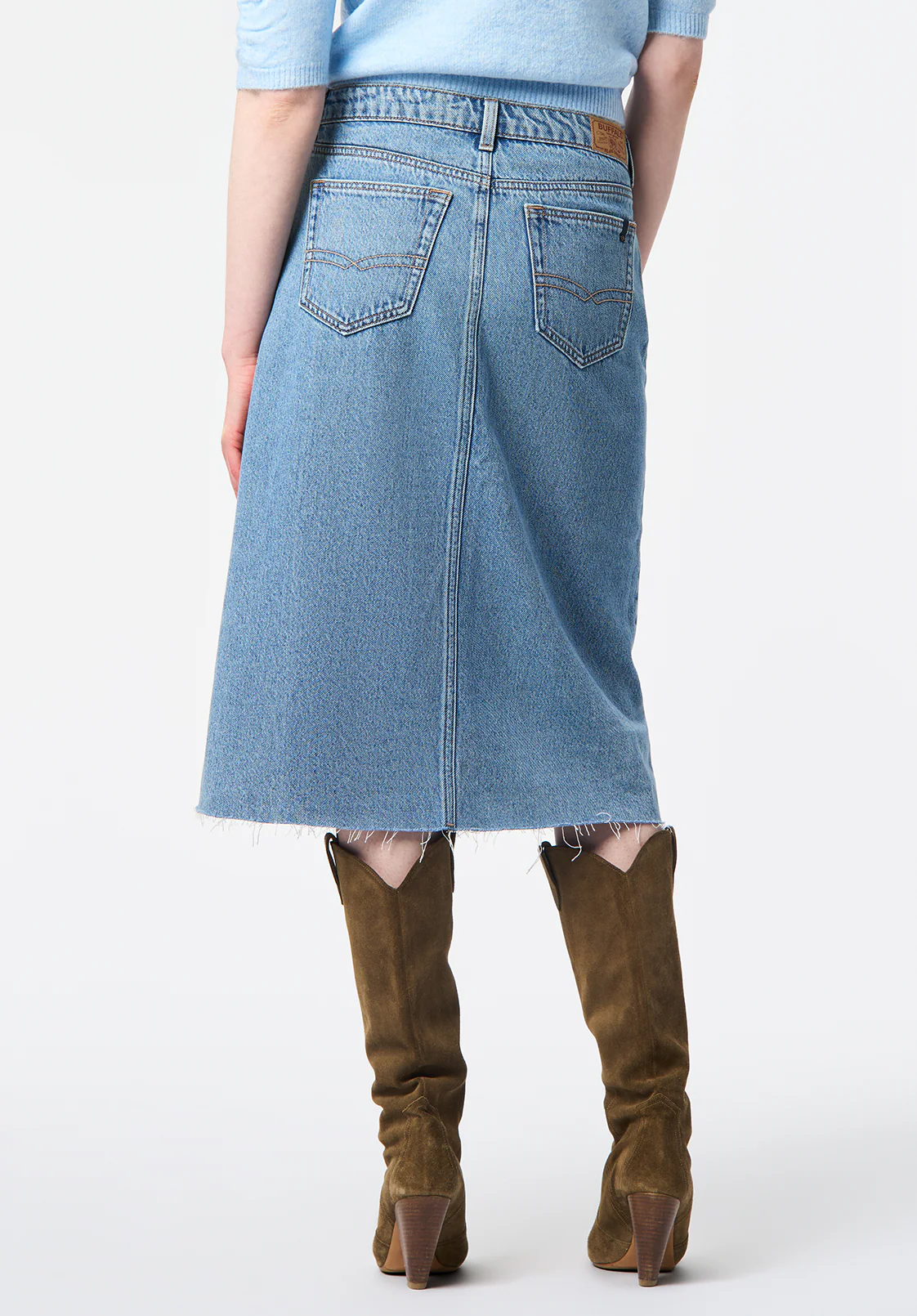 Sally Women's Mid Length Skirt, Medium Wash - BL16153 - Image 4