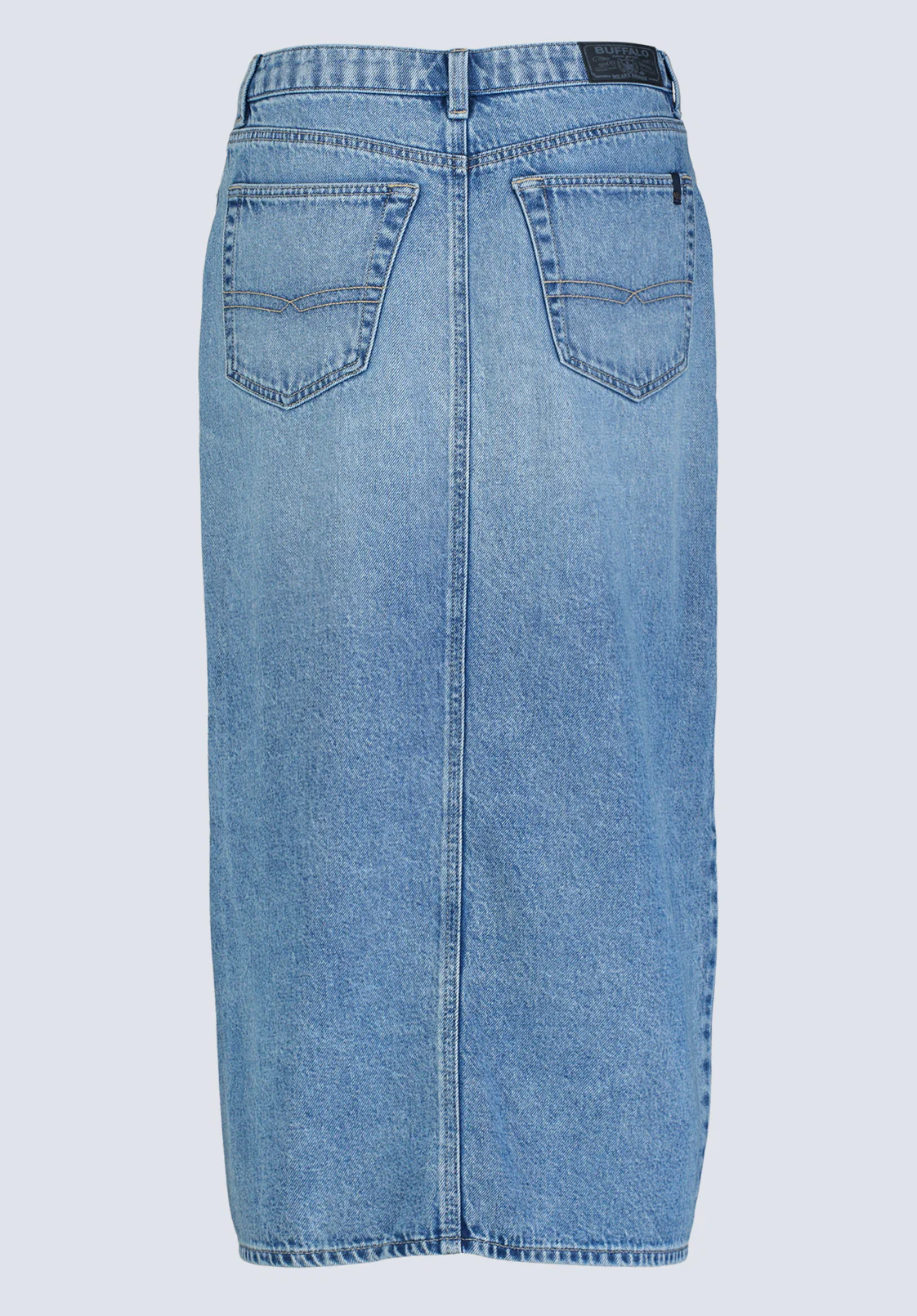 Samantha Women's High Rise Denim Skirt, Mid Blue Sanded - BL16008 - Image 7
