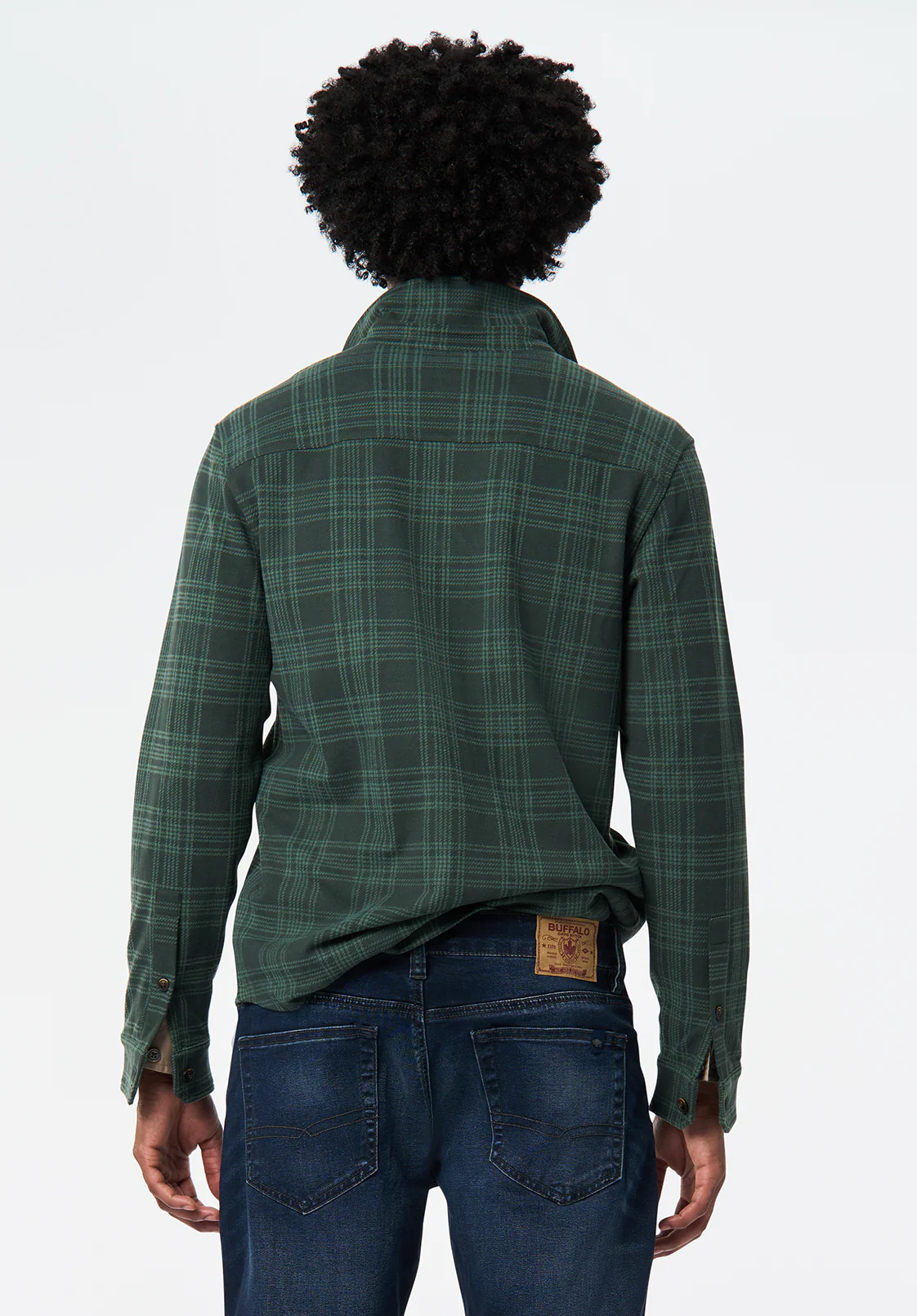 Samme Men's Long Sleeve Plaid Blanket Shirt, Fern - BM24691 - Image 4