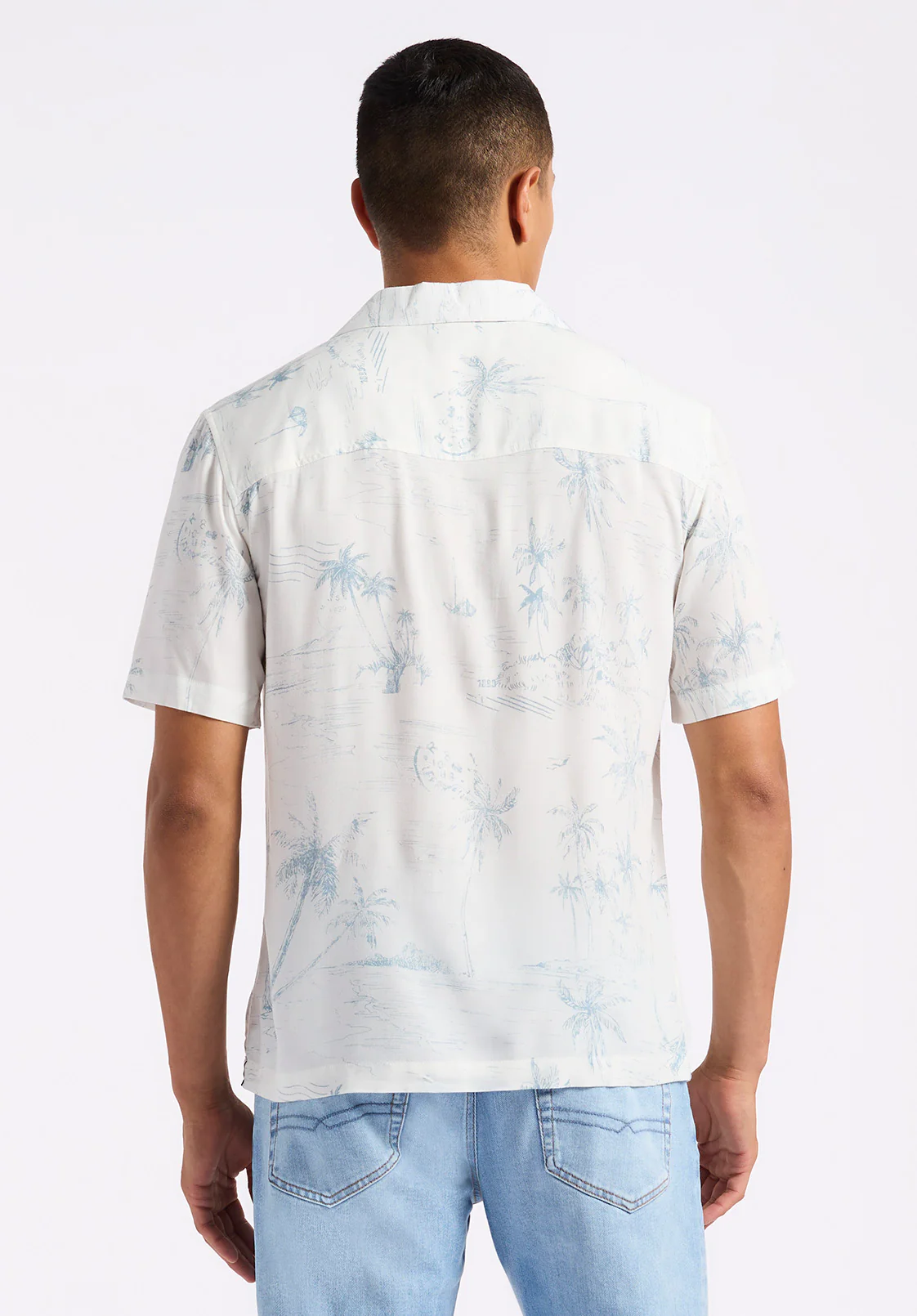 Sandro Men's Short Sleeve Printed Camp Shirt, Milk - BM24565 - Image 3
