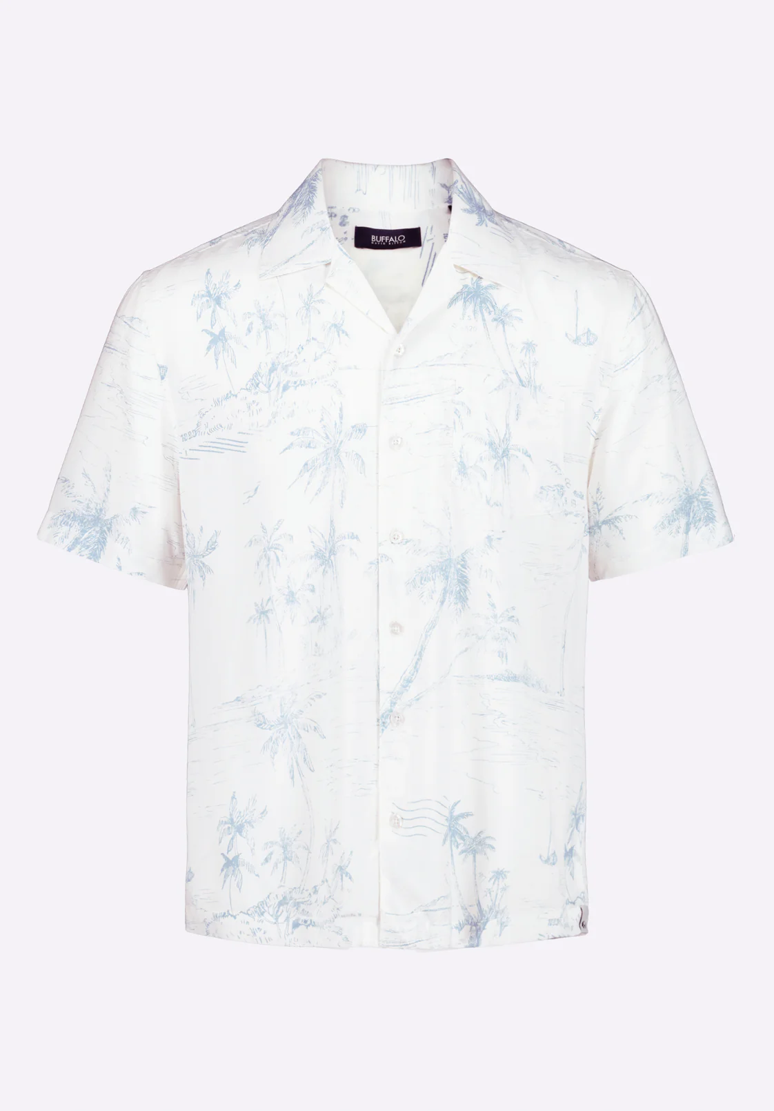 Sandro Men's Short Sleeve Printed Camp Shirt, Milk - BM24565 - Image 5
