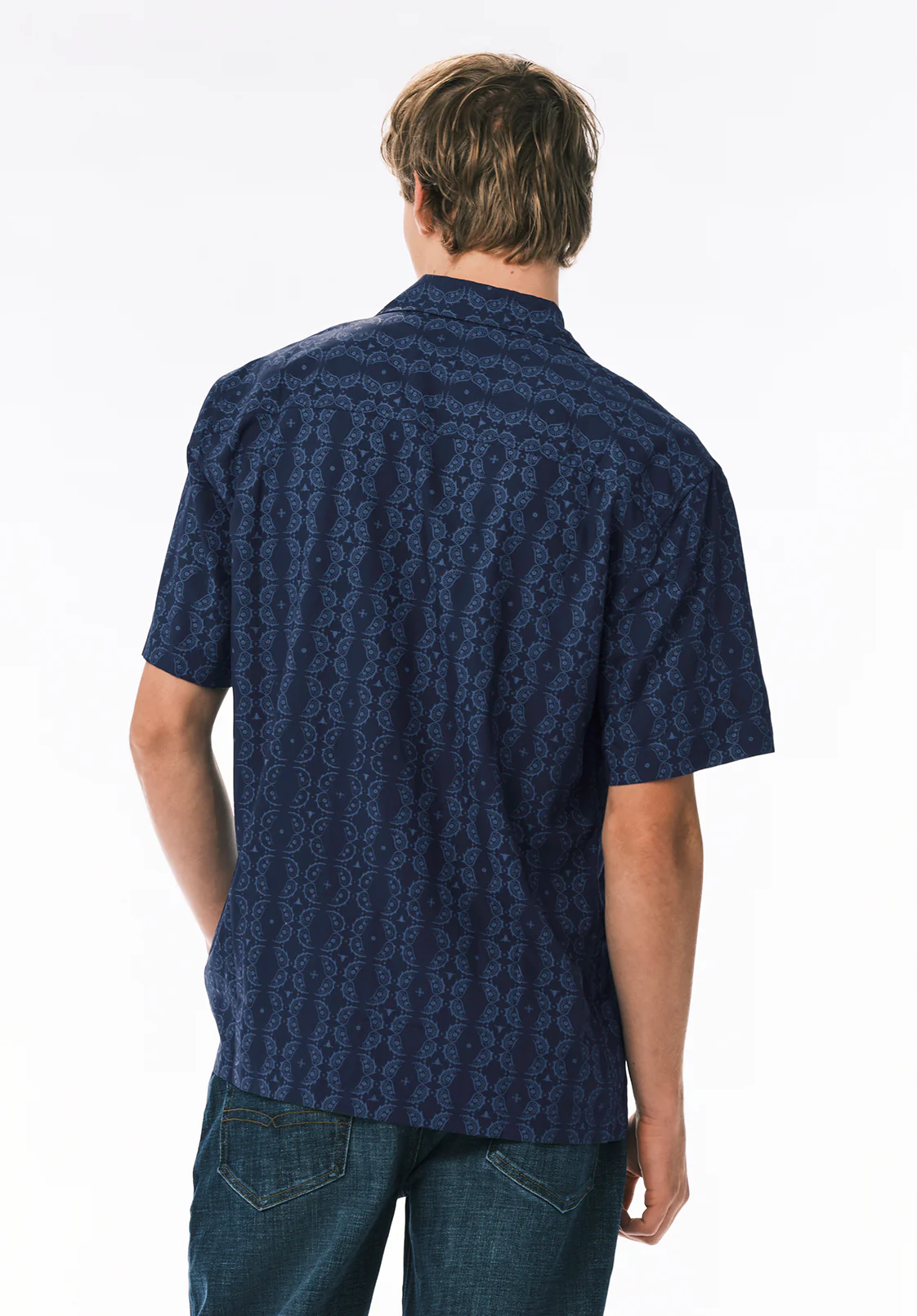 Sandro Men's Short Sleeve Printed Camp Shirt, Whale - BM24768 - Image 4