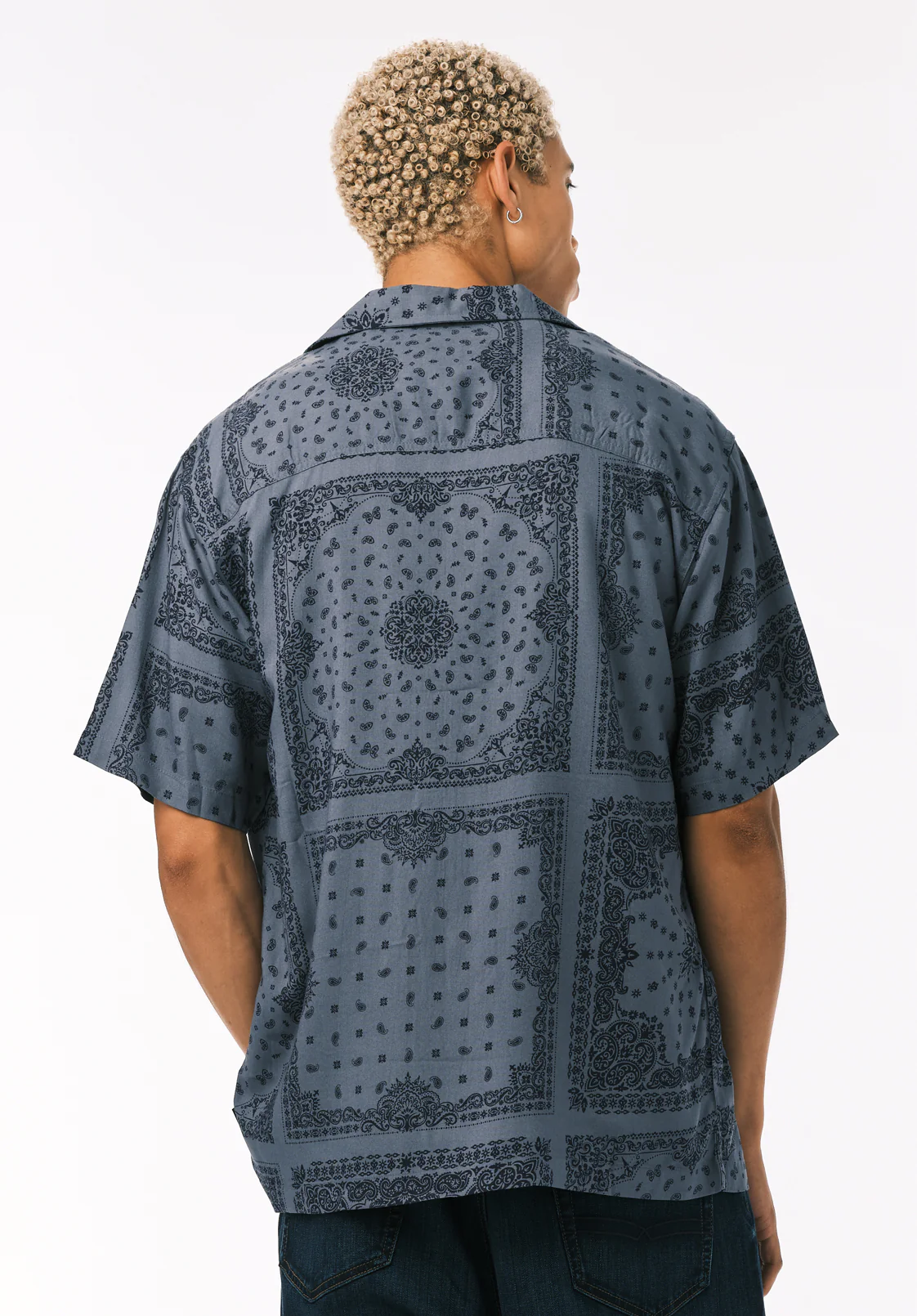 Sandro Men's Short Sleeve Printed Camp Shirt, Mirage - BM24781 - Image 4