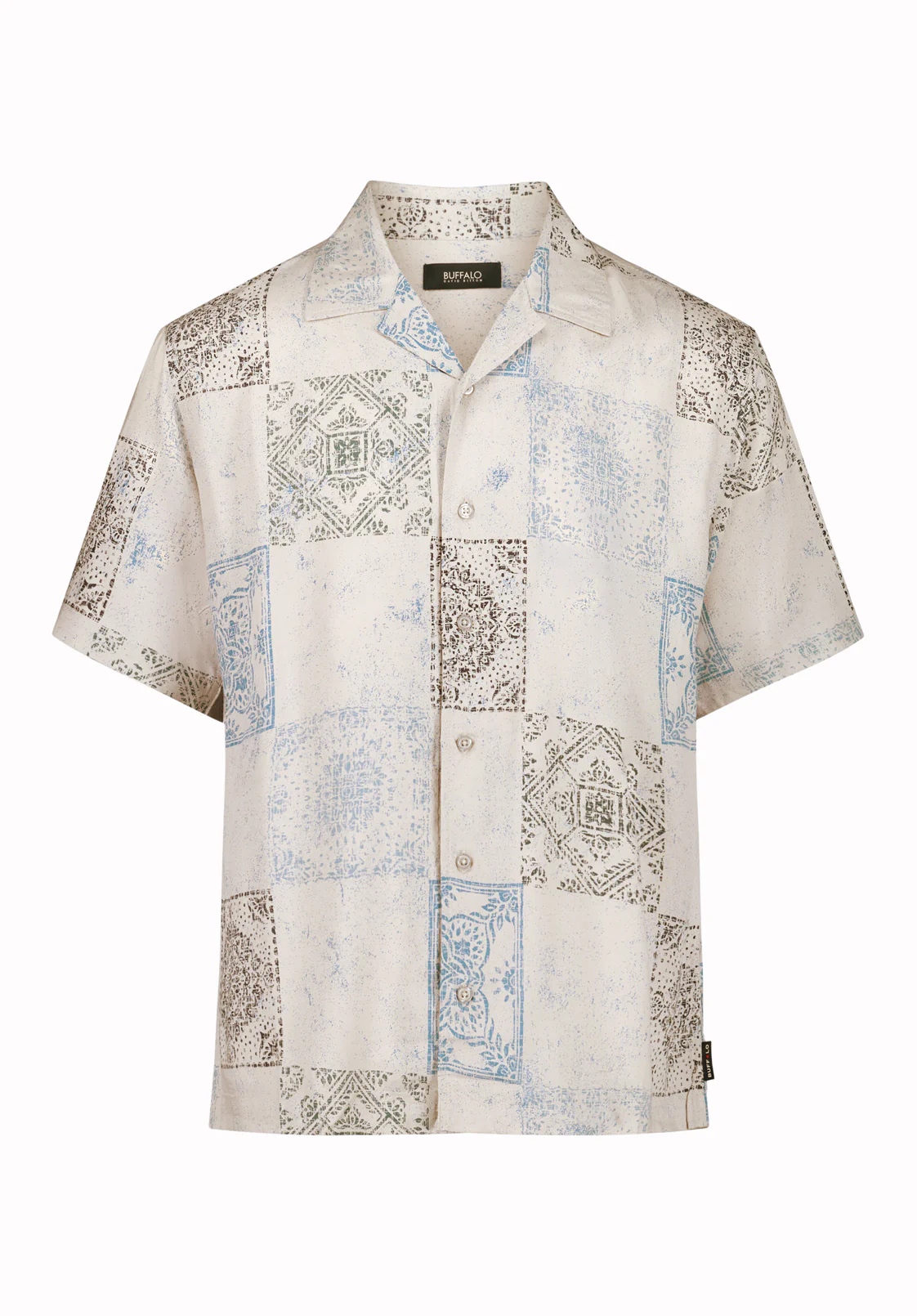 Sandro Men's Short Sleeve Printed Camp Shirt, Temple Grey - BM24790 - Image 5