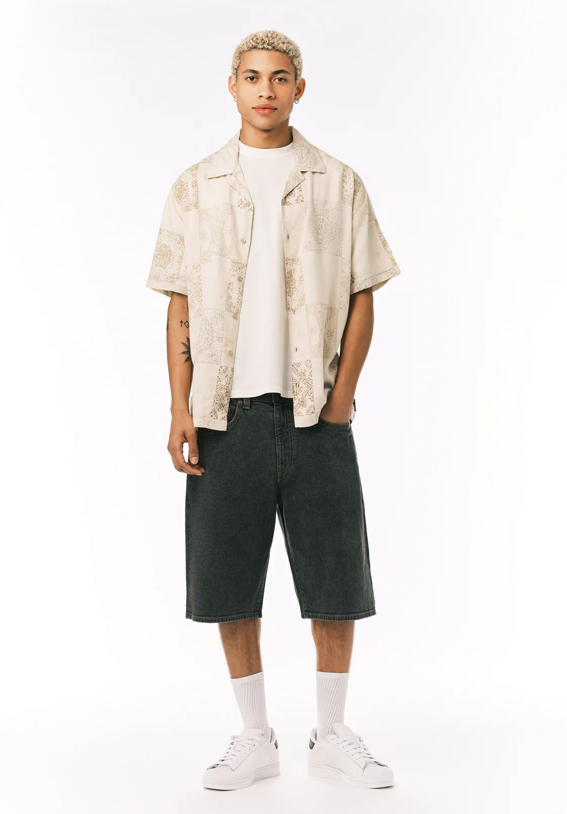 Sandro Men's Short Sleeve Printed Camp Shirt, Boulder - BM24790