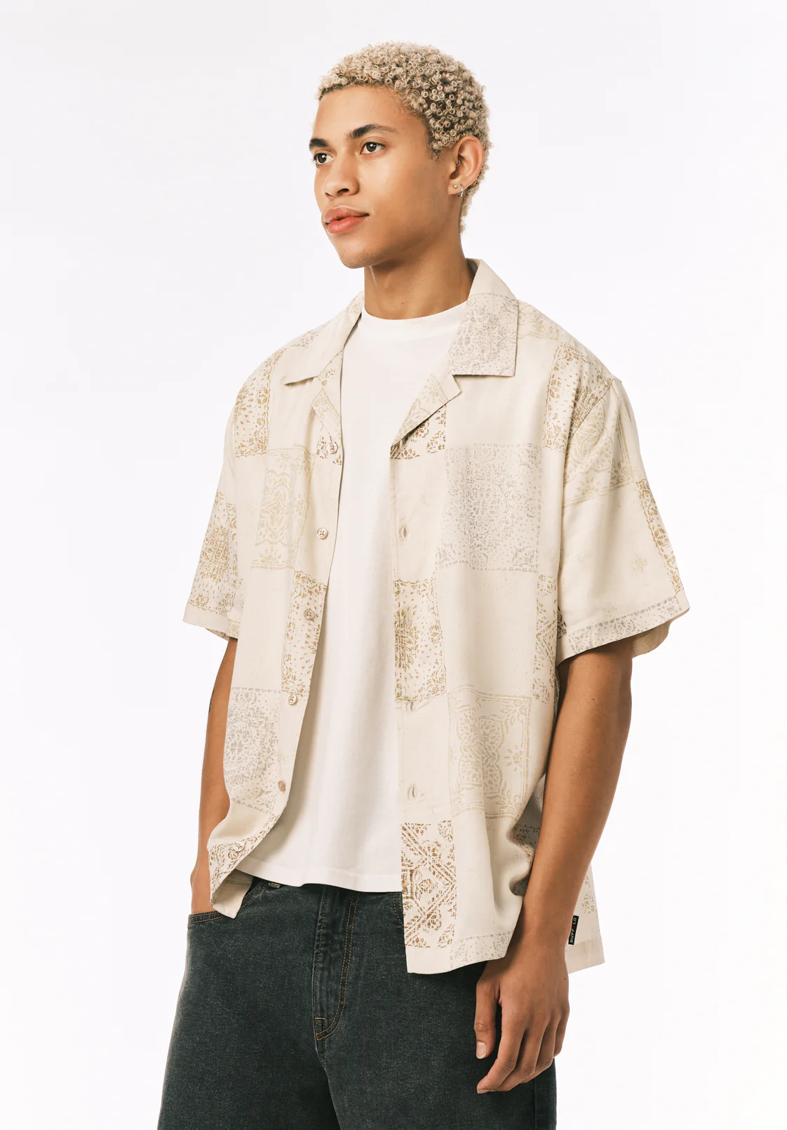 Sandro Men's Short Sleeve Printed Camp Shirt, Boulder - BM24790 - Image 3
