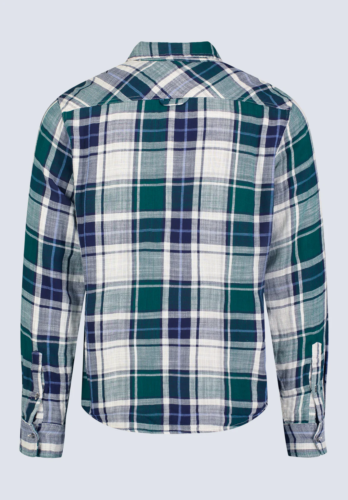 Saolo Men's Long Sleeve Plaid Shirt, Rain Forest - BM24425 - Image 6