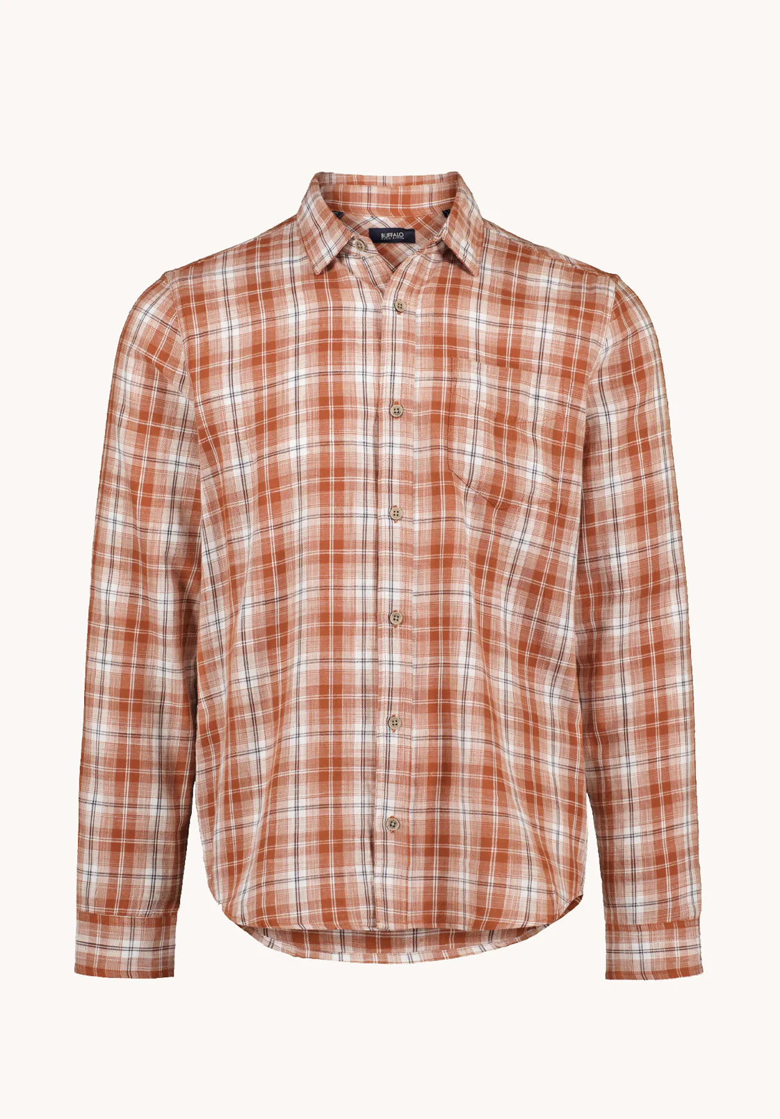 Saroz Men's Long Sleeve Plaid Shirt, Coconut Shell - BM24759 - Image 6