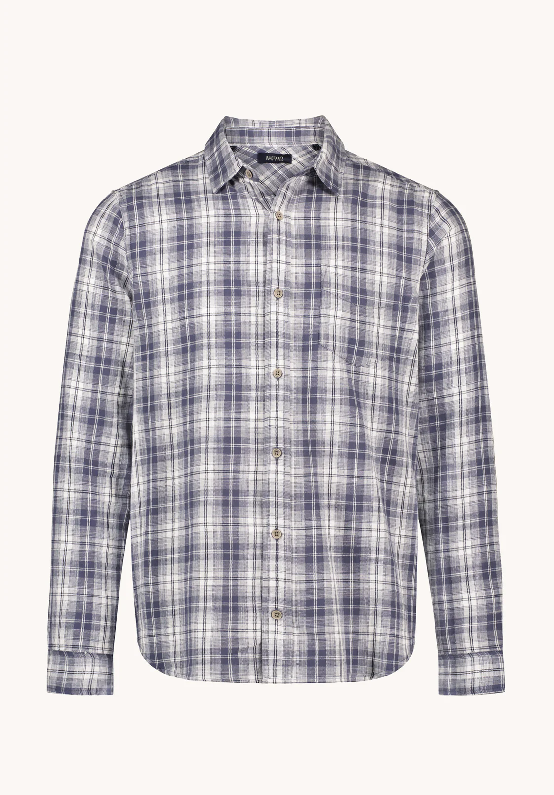 Saroz Men's Long Sleeve Plaid Shirt, Vintage Indigo - BM24759 - Image 6