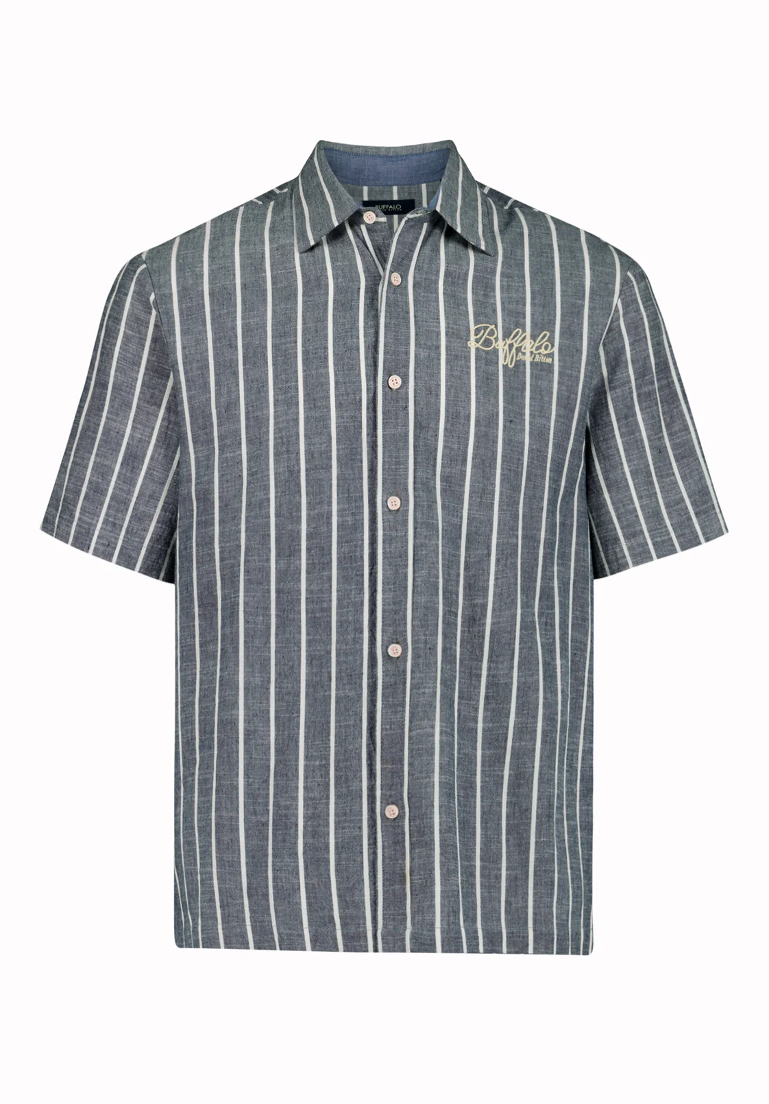 Scott Men's Short Sleeve Striped Boxy Cropped Shirt, Whale - BM24849 - Image 5