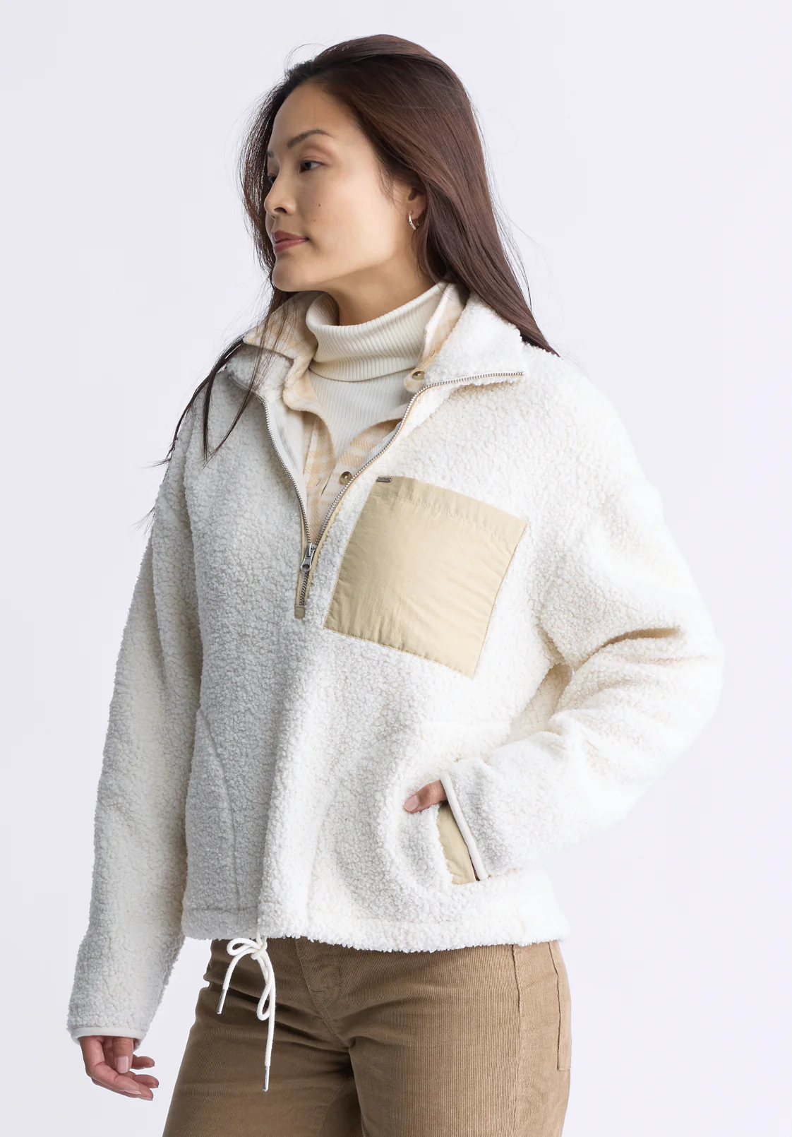 Sena Women's Sherpa Jacket, Egret - JK0036F - Image 3