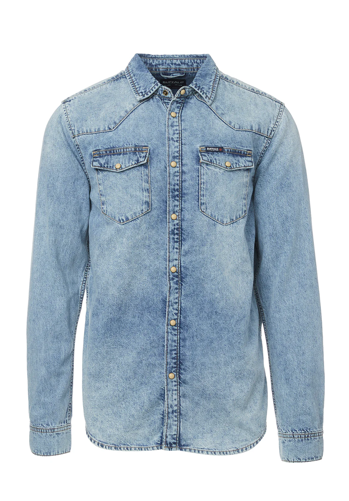 Sheldon Men's Long Sleeve Denim Shirt, Indigo - BM22636 - Image 6