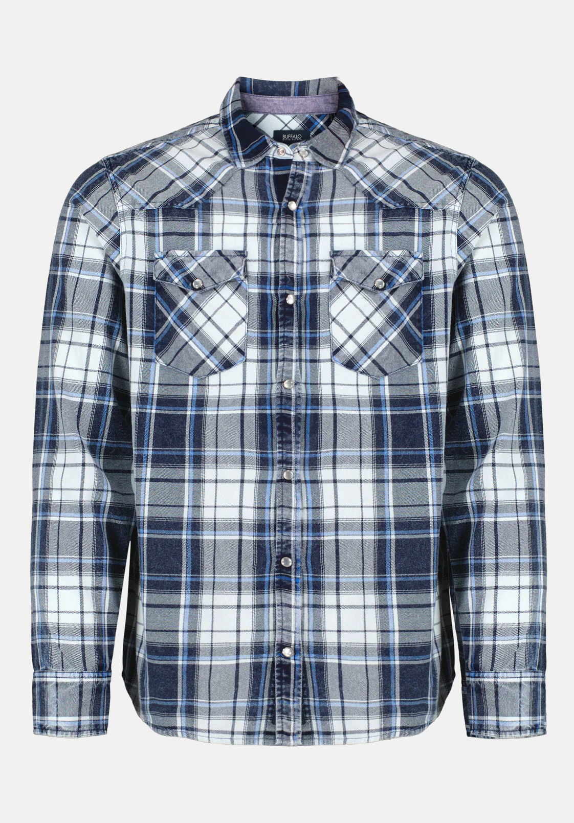 Sierra Men's Long Sleeve Plaid Shirt, Midnight Blue - BM24687 - Image 4