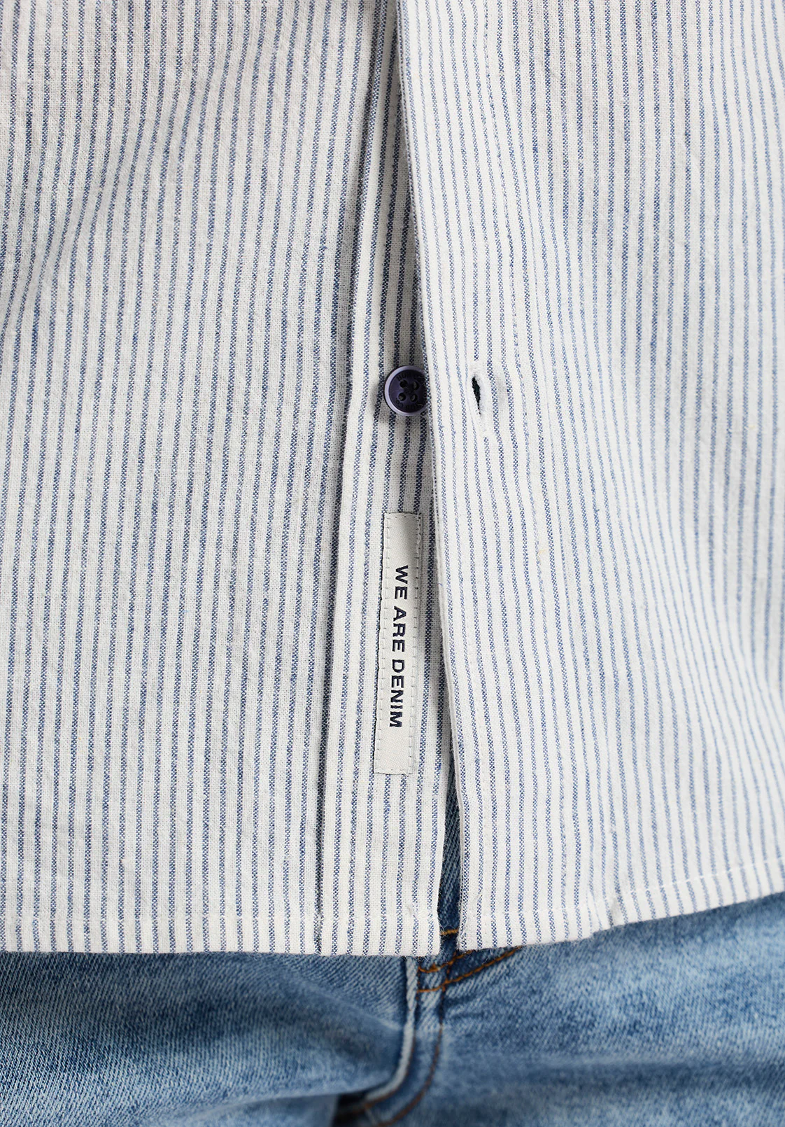 Simbio Men's Long-Sleeve Linen Blend Striped Shirt, Moonlight Blue - BM24561 - Image 5