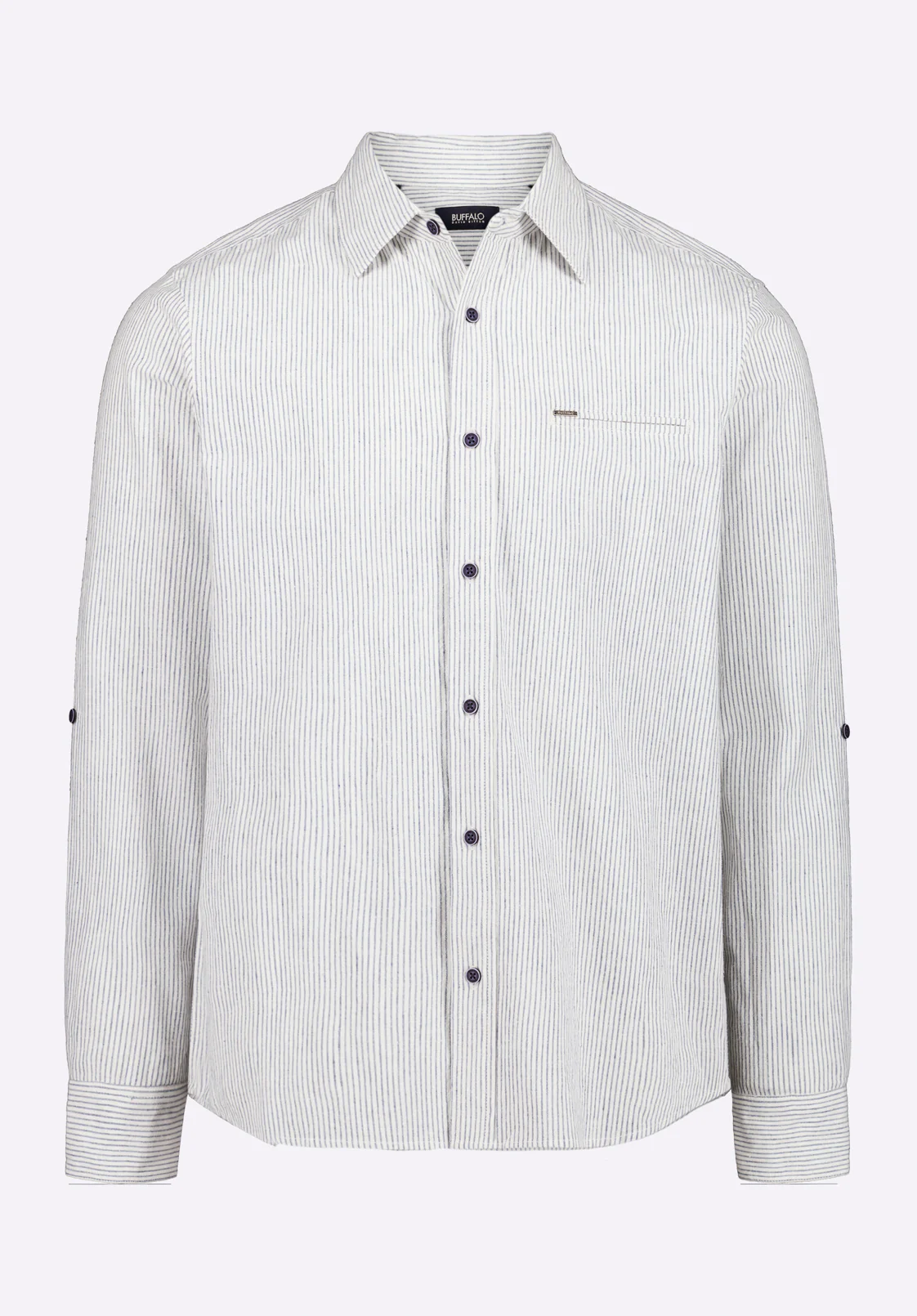 Simbio Men's Long-Sleeve Linen Blend Striped Shirt, Moonlight Blue - BM24561 - Image 7