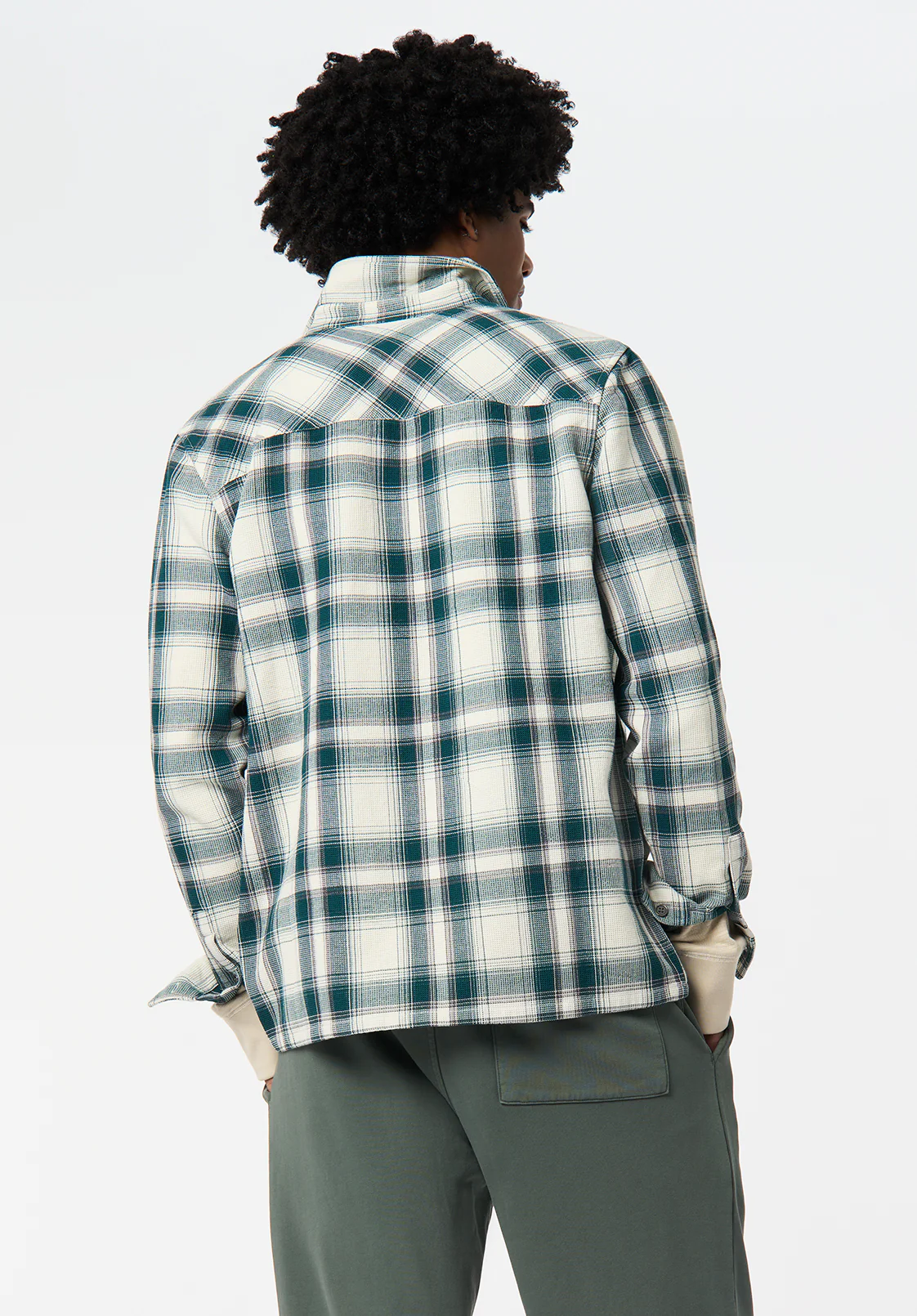 Sinclair Men's Long Sleeve Plaid Shirt, Deep Teal - BM24690 - Image 4