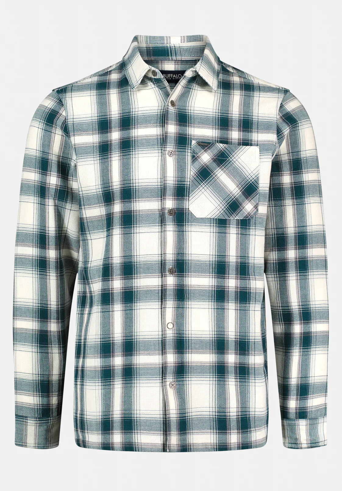 Sinclair Men's Long Sleeve Plaid Shirt, Deep Teal - BM24690 - Image 5