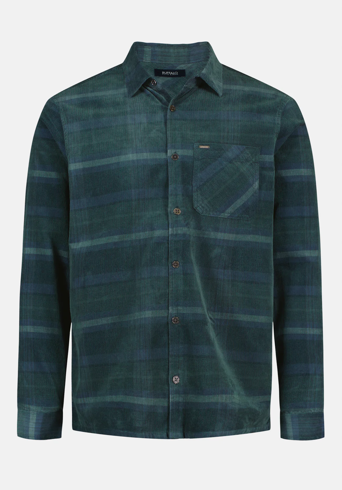 Sinclair Men's Long Sleeve Plaid Corduroy Shirt, Whale - BM24693 - Image 5
