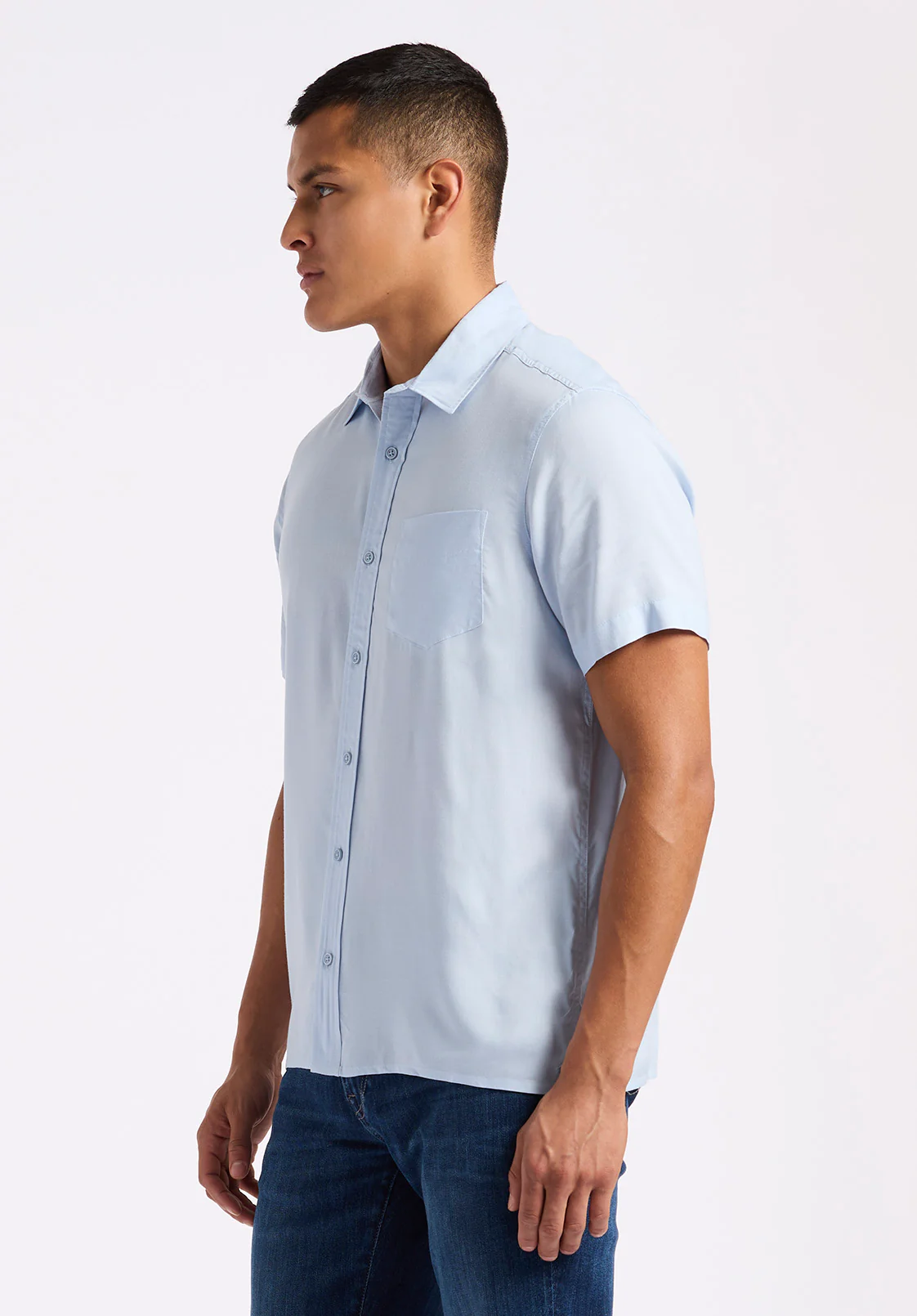 Sirilo Men's Short Sleeve Shirt, Halogen Blue - BM24594 - Image 3