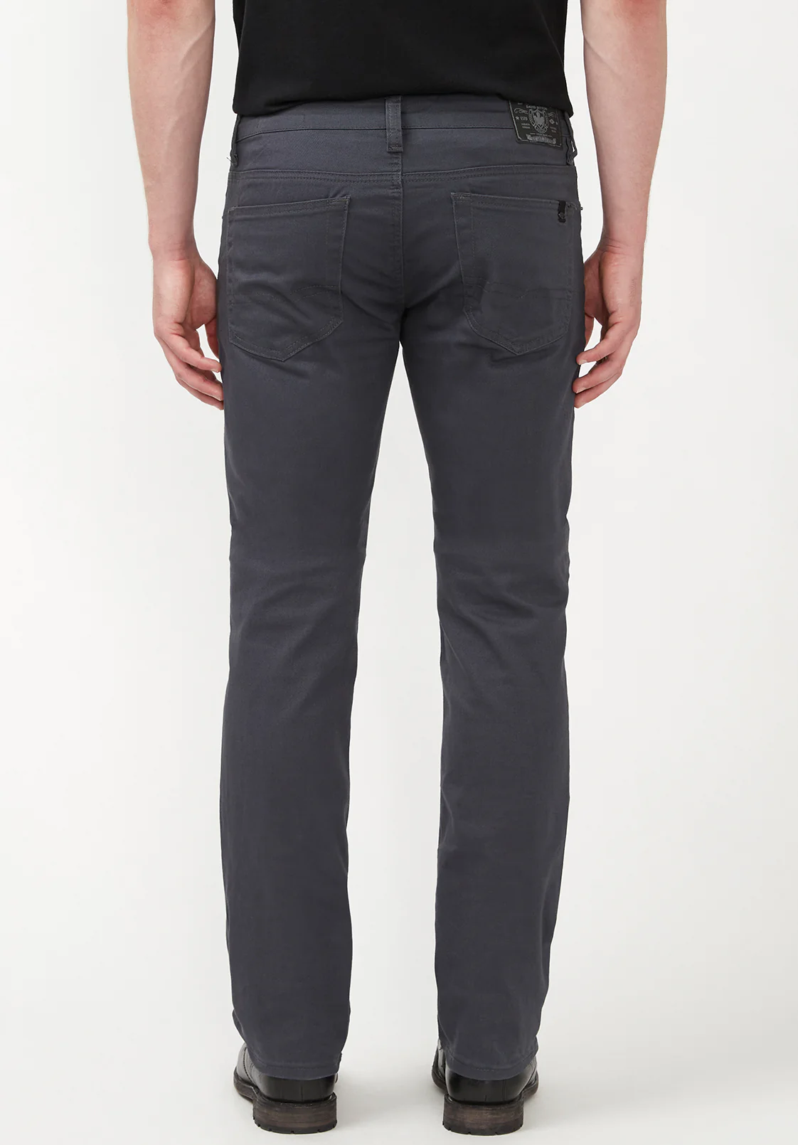 Six Men's Straight Twill Pants, Charcoal - BM16083 - Image 3
