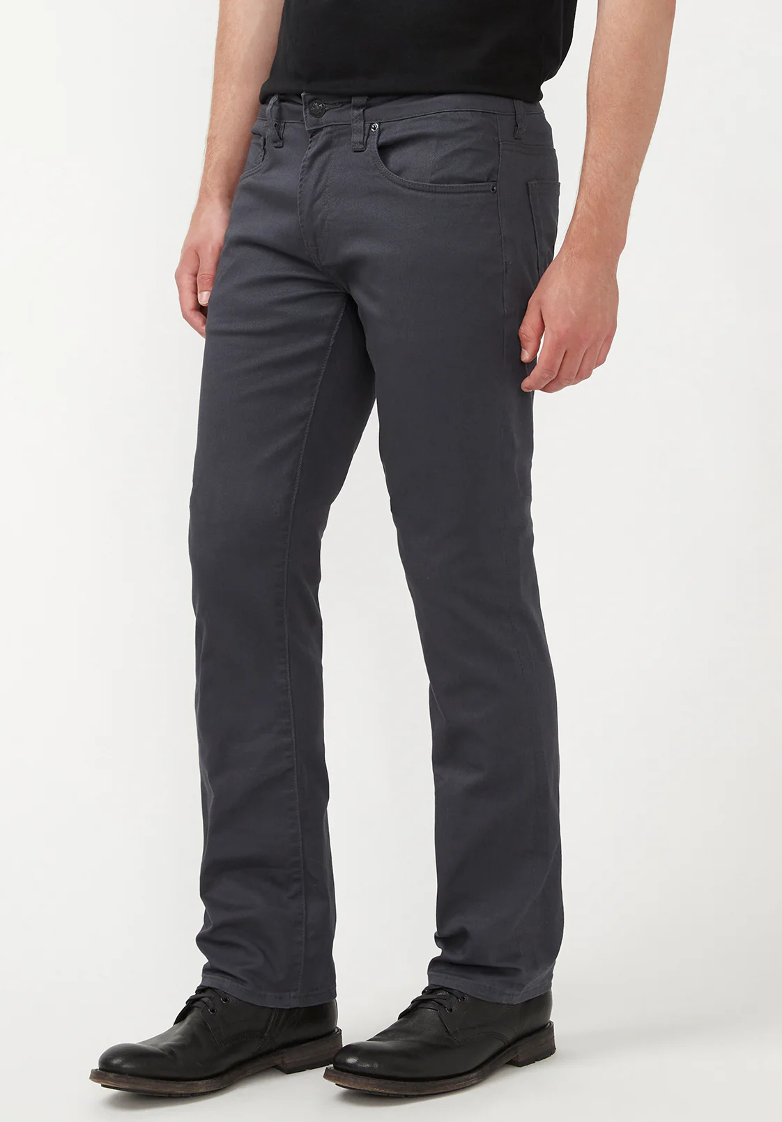 Six Men's Straight Twill Pants, Charcoal - BM16083 - Image 4