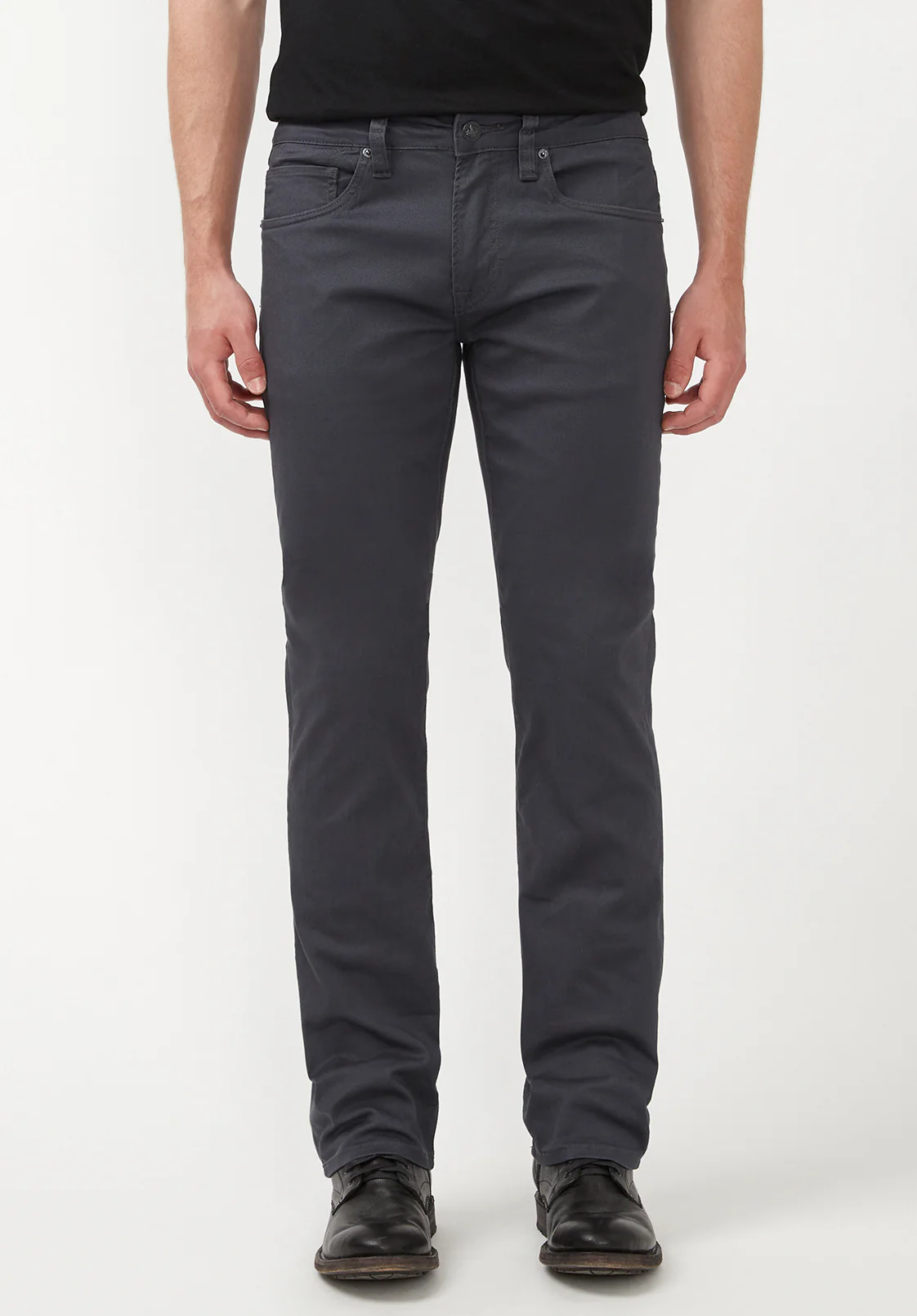 Six Men's Straight Twill Pants, Charcoal - BM16083 - Image 6