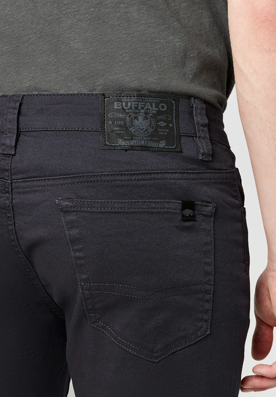 Six Men's Straight Twill Pants, Charcoal - BM16083 - Image 7