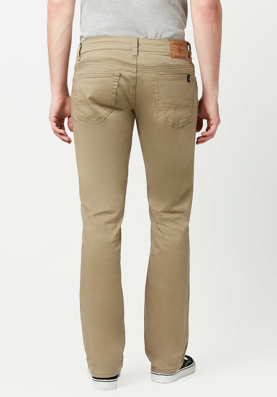 Six Men's Straight Twill Pants, Tan - BM16083 - Image 3