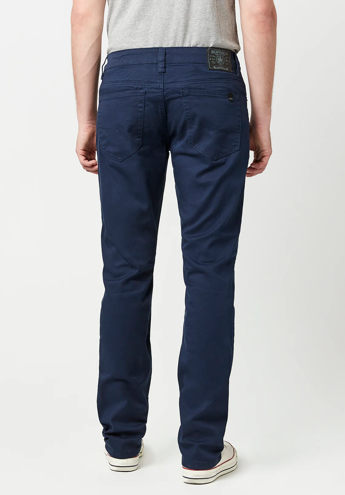 Six Men's Straight Twill Pants, Deep Navy - BM16083 - Image 3