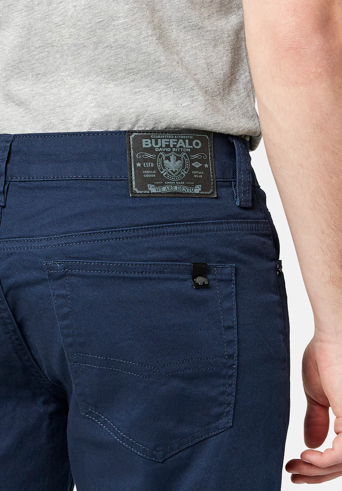 Six Men's Straight Twill Pants, Deep Navy - BM16083 - Image 5